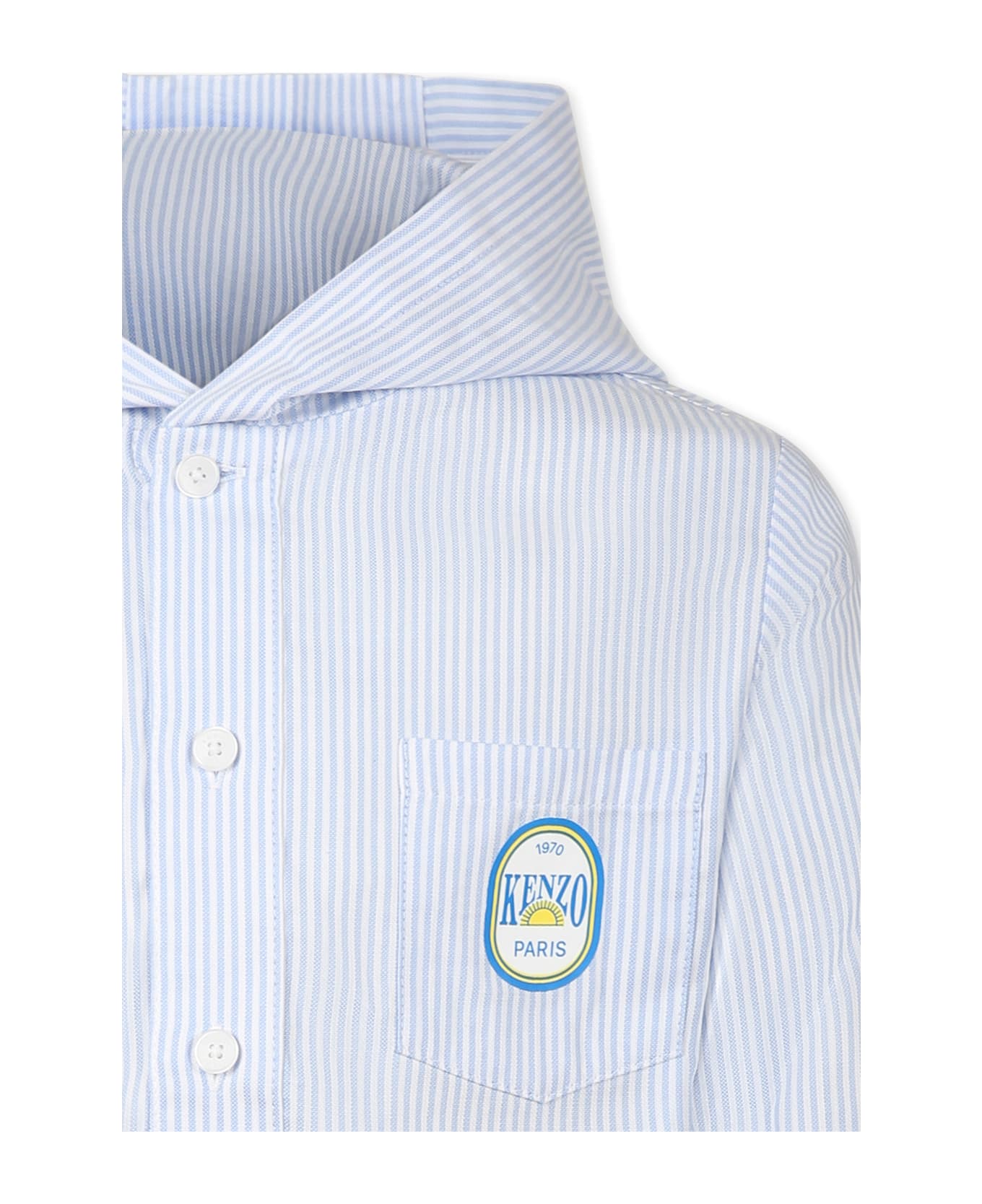Kenzo Kids Blue Sweatshirt For Boy With Logo - Light Blue