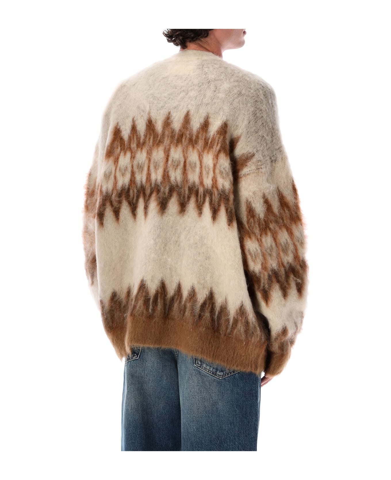 Isabel Marant Marant Nielson Mohair Blend Cardigan With Fair Isle Motif - BROWN