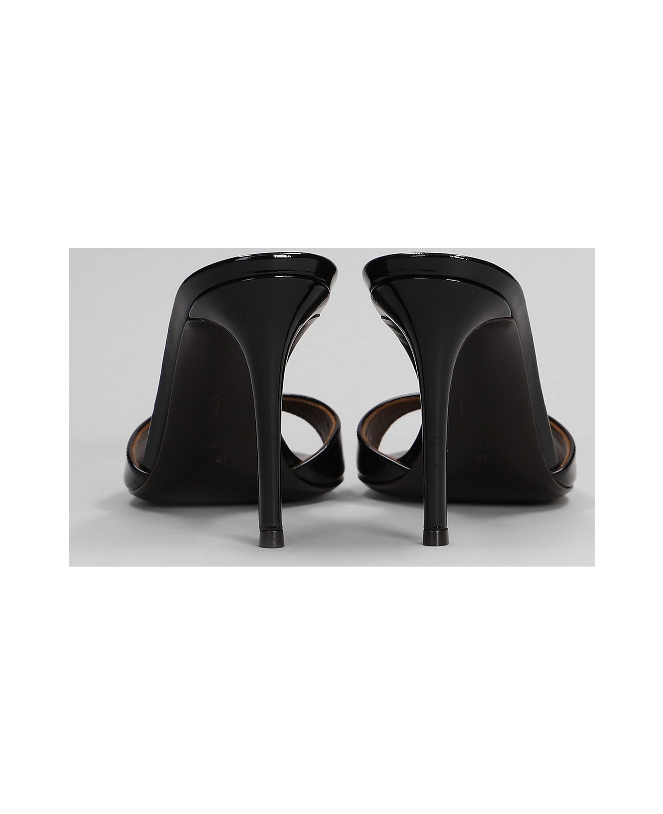 Giuseppe Zanotti Intriigo Strap 90 Sandals In Black Patent Leather - black