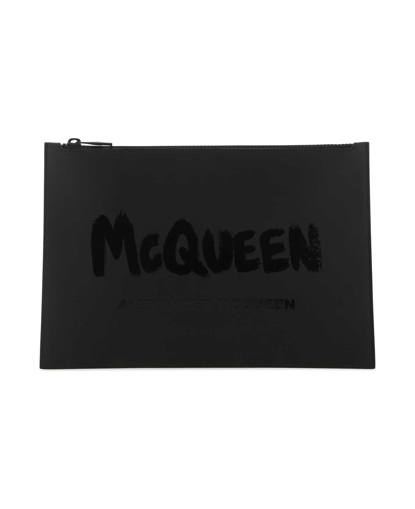 Alexander McQueen Black Leather Clutch - 1000