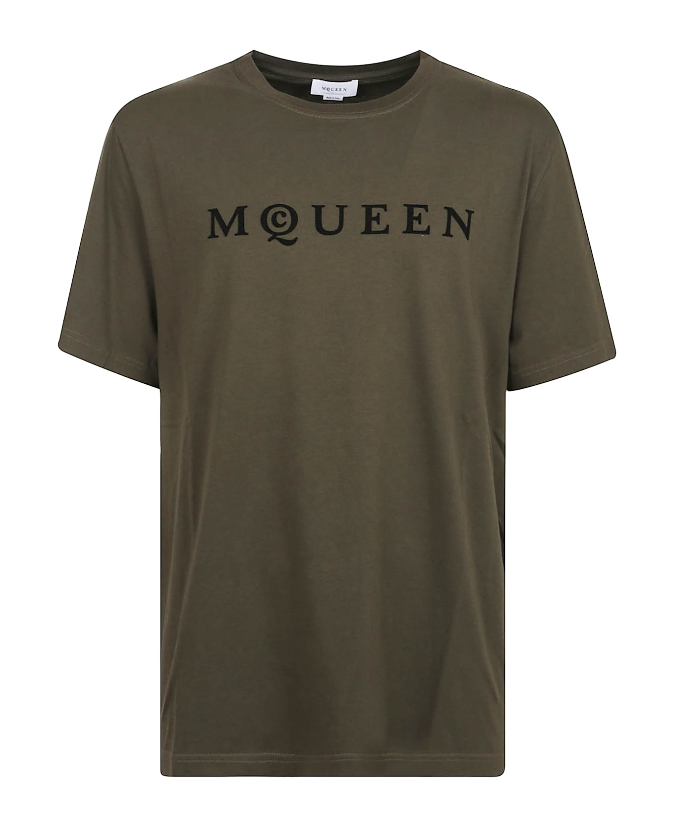 Alexander McQueen Flock Logo - Khaki Black