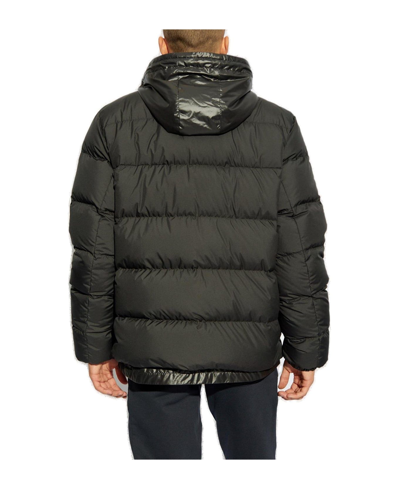 Moncler Zip-up Hooded Puffer Jacket - Black