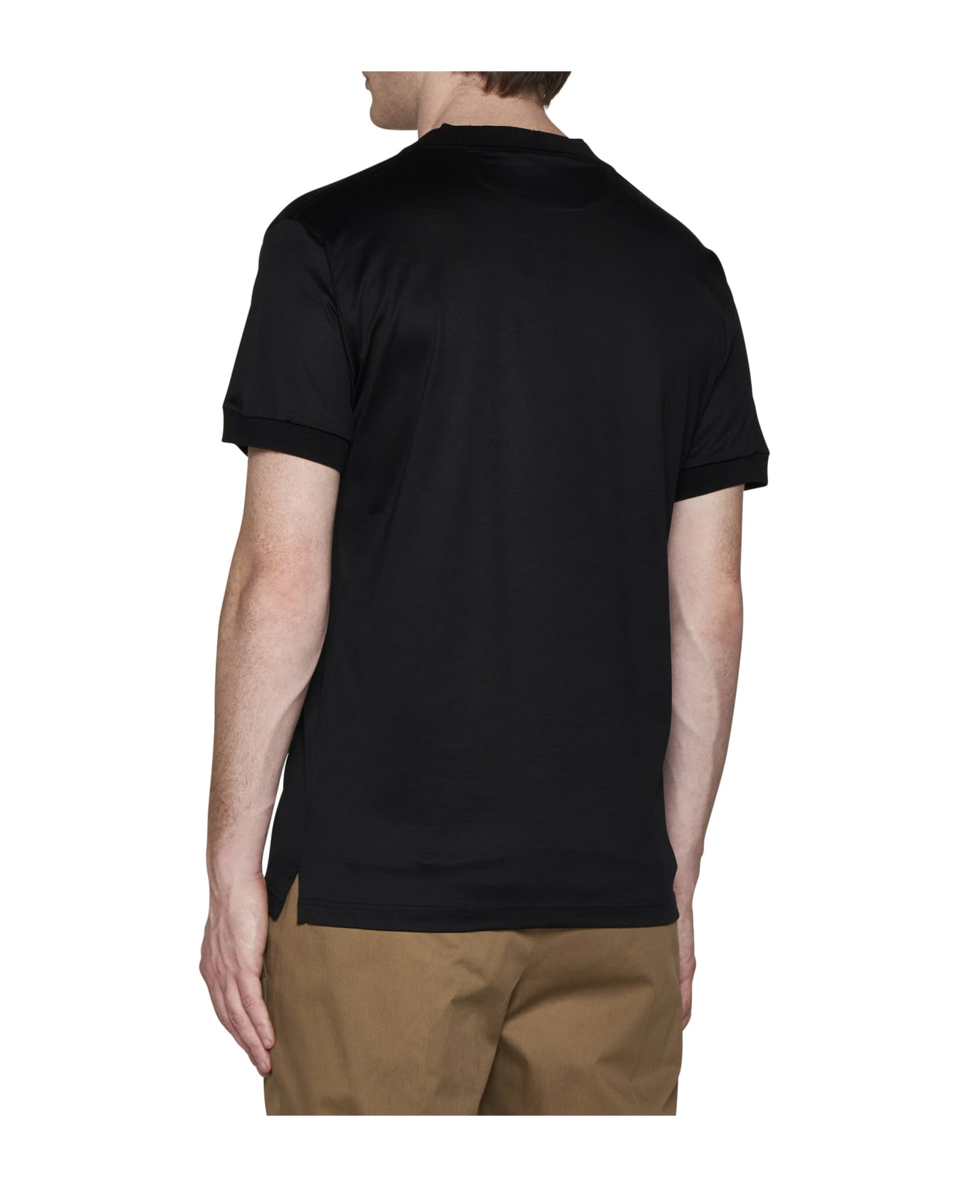 Tagliatore Lisle Cotton T-shirt - Nero