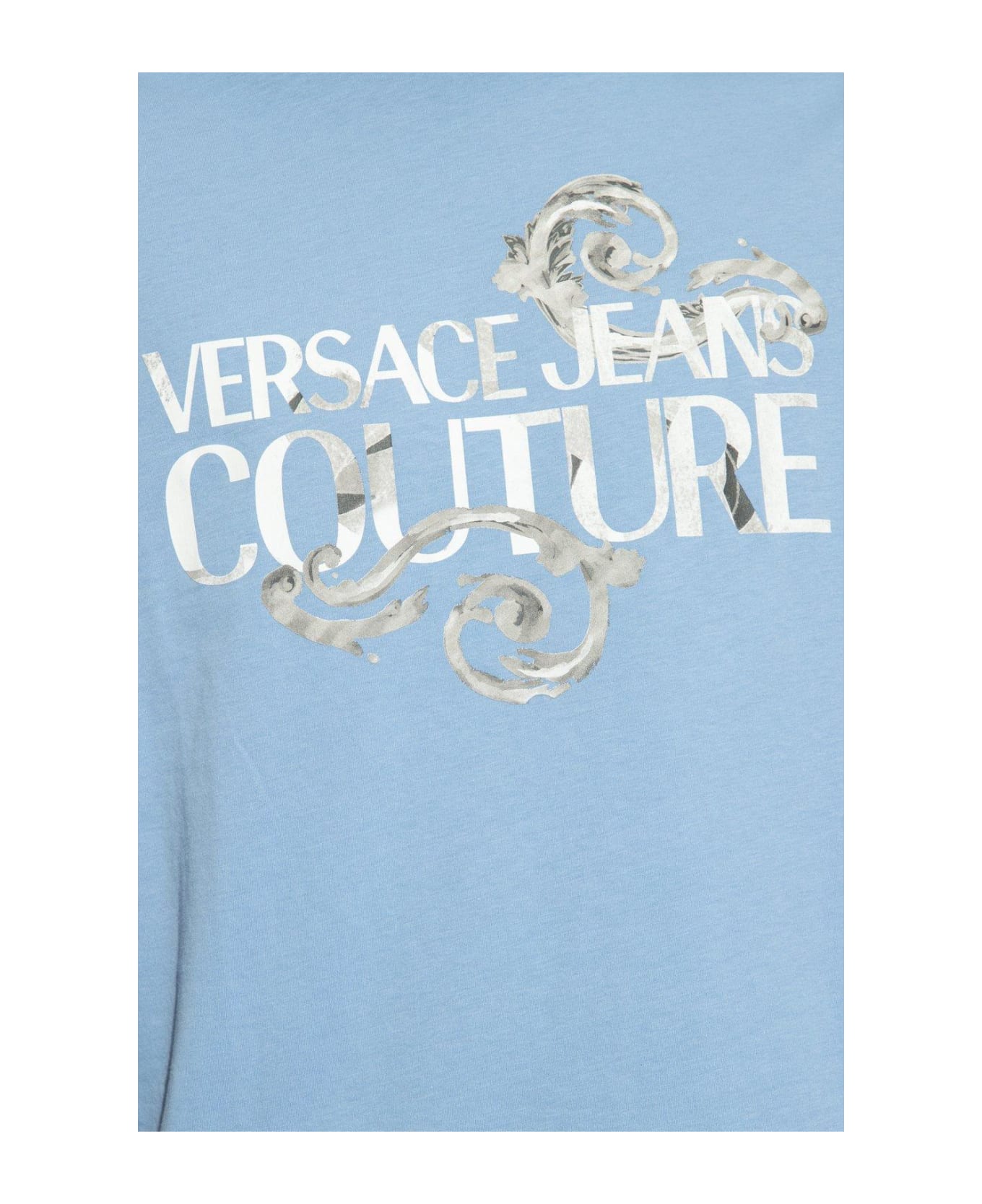 Versace Jeans Couture Logo-printed Crewneck T-shirt - Celeste