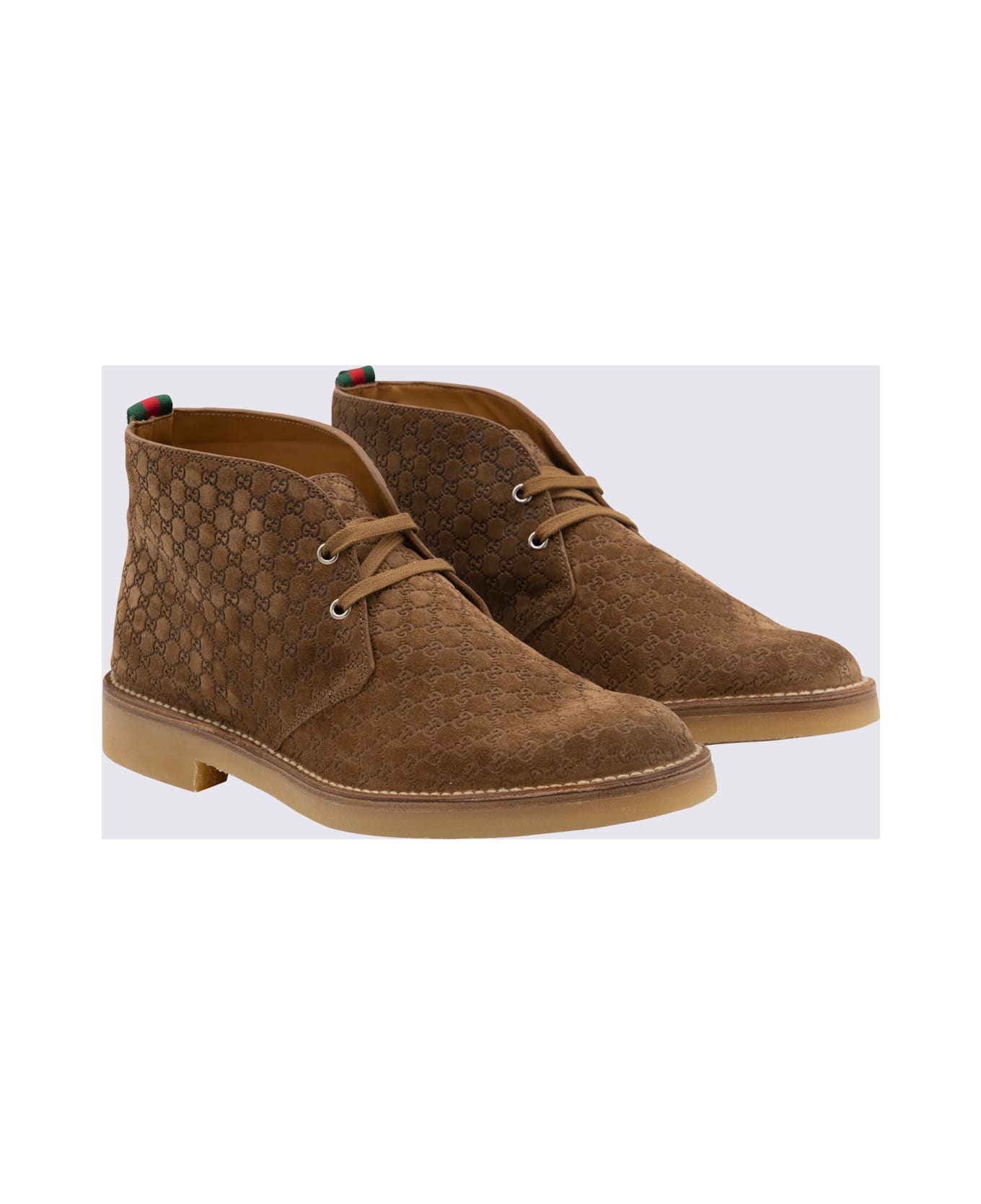 Gucci Brown Leather Boots - TOBACCO