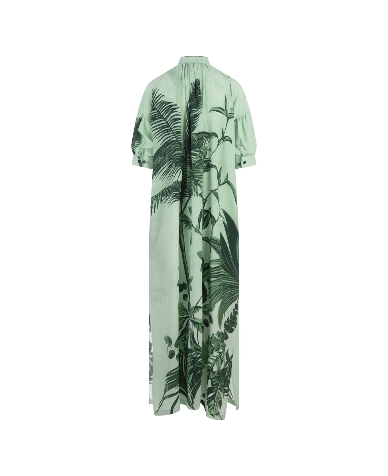 For Restless Sleepers Flowers Green Mete Long Dress - Green