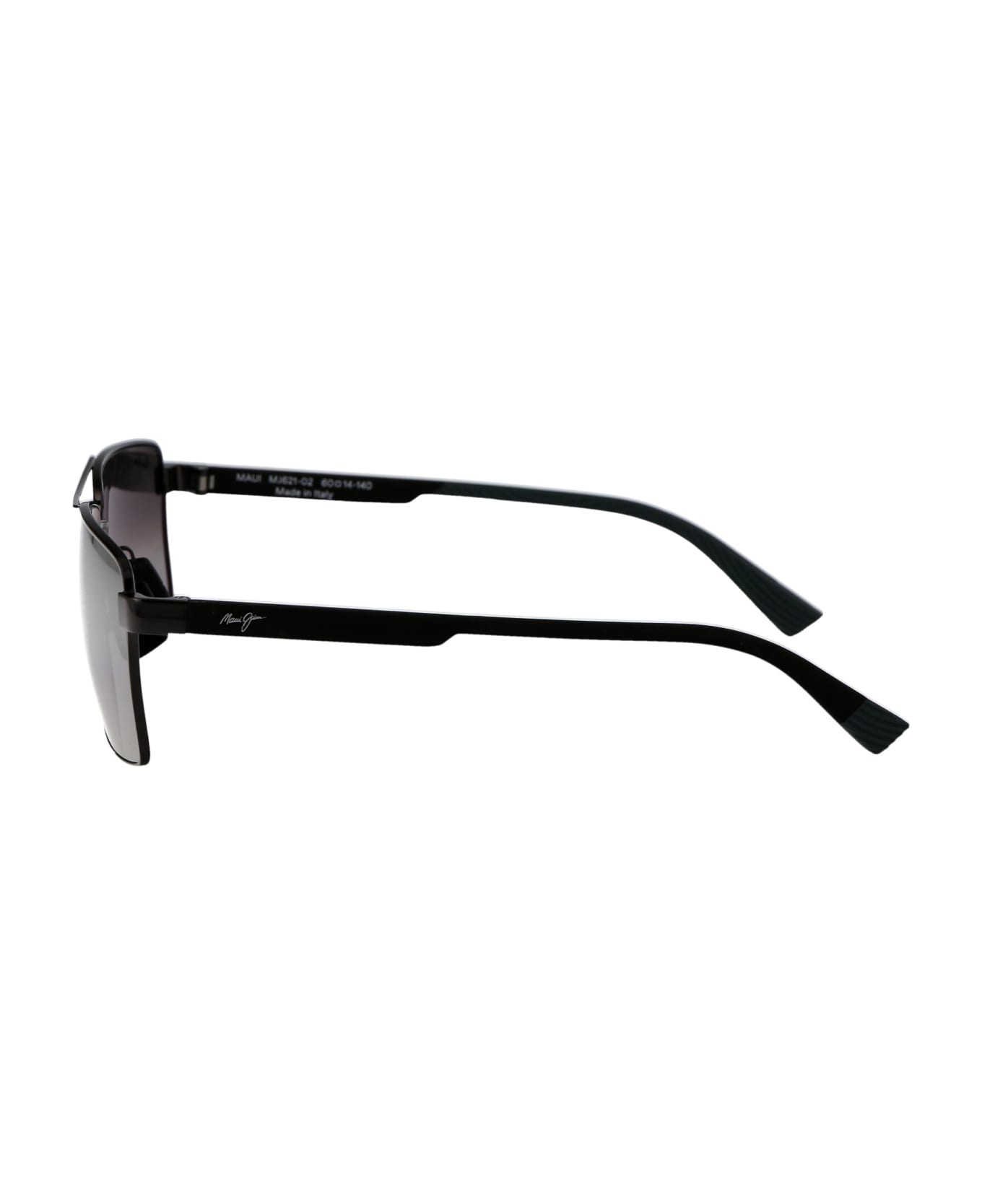 Maui Jim Riha Sunglasses - 02 SILVER/BLACK PIHA SHINY GUNMETAL W/BLACK