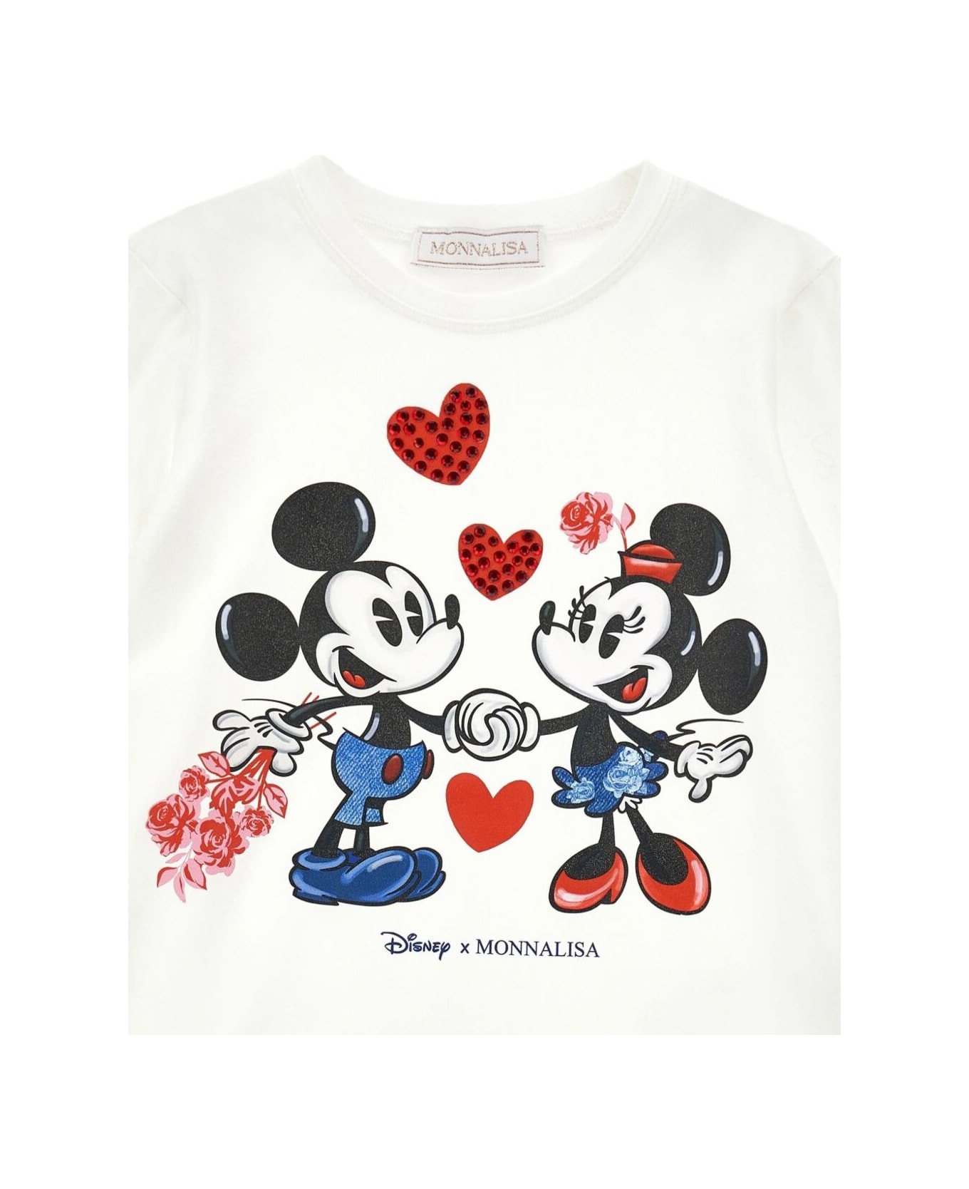 Monnalisa T-shirt St.lovers Jersey Jersey Cotone Stretch - White