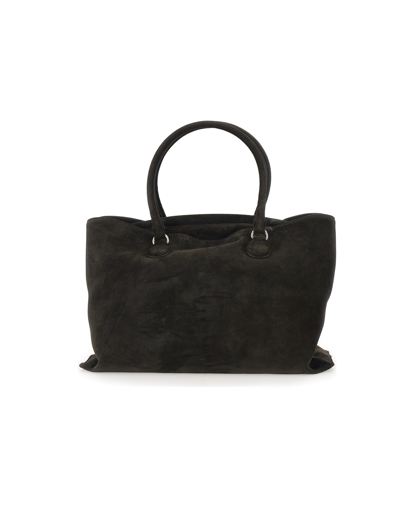 OSOI 
shell Brot Large
 Brown Shopper With Two Handles And Key Pendant In Suede Woman - Brown