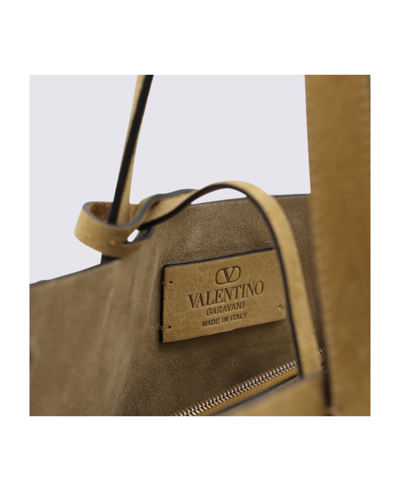 Valentino Garavani Beige Nellcote Leather Totes - HAVANA BEIGE