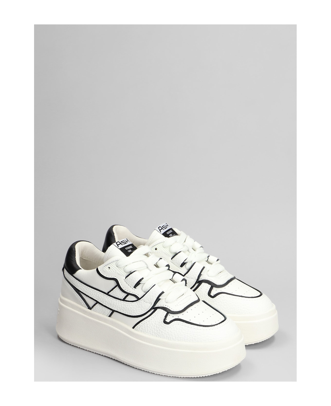 Ash Match Bis Sneakers In White Leather - white