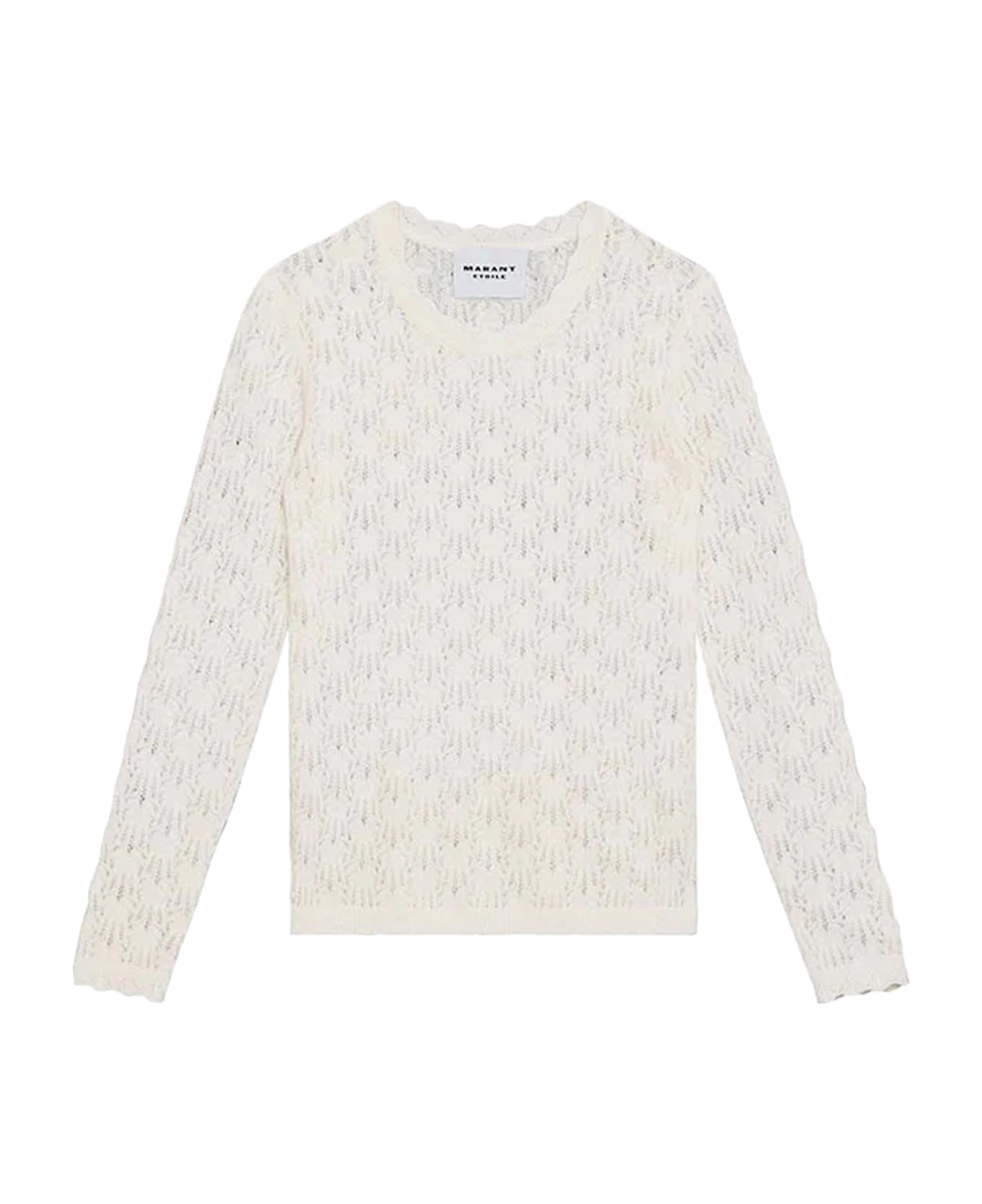 Marant Étoile Obeline Perforated Alpaca Blend Sweater - White