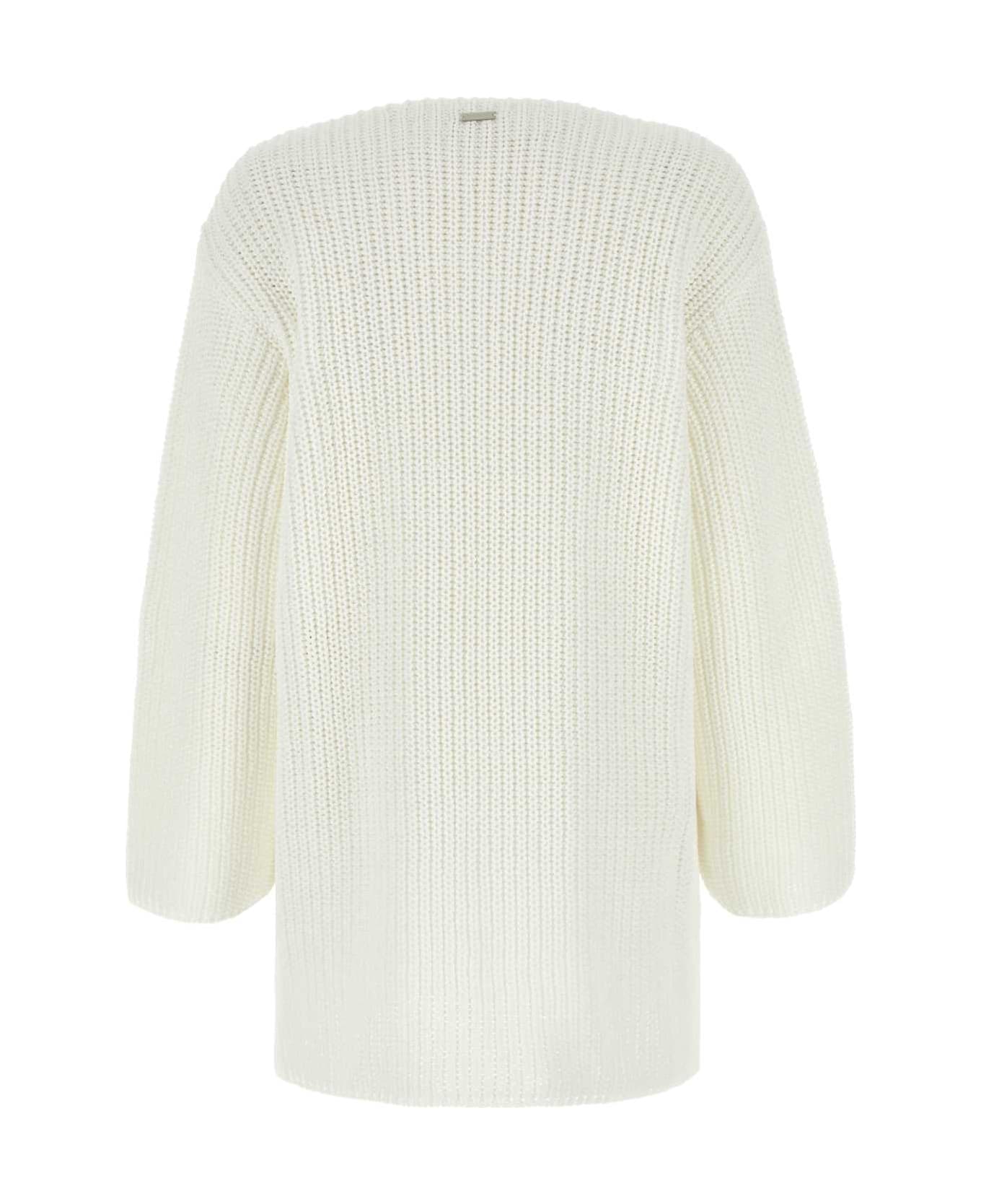 Ferragamo White Cotton Oversize Sweater - BIANCO