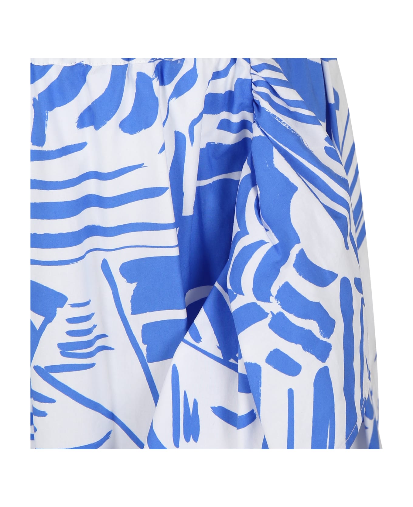 MSGM Blue Skirt For Girl With Logo - Light Blue