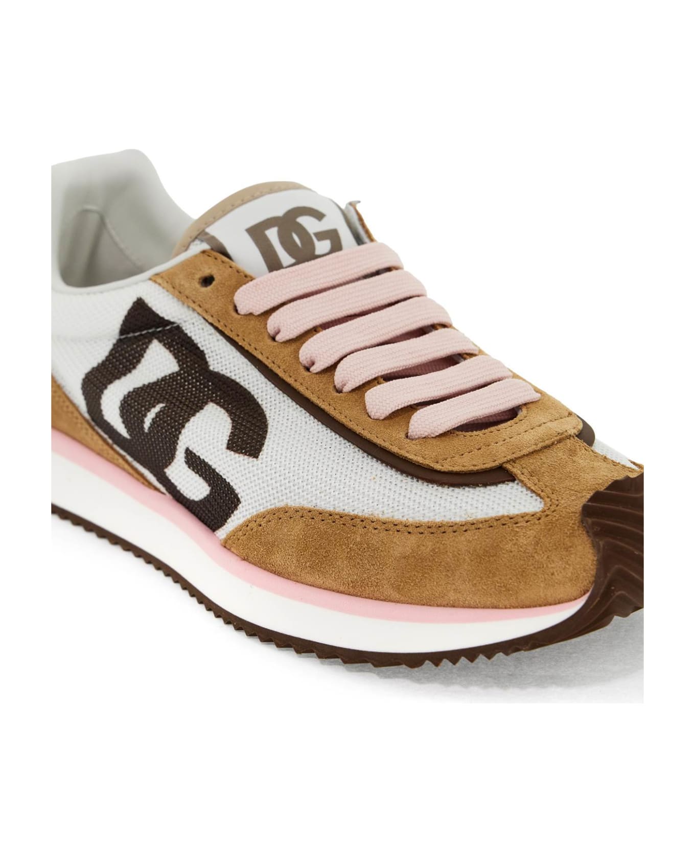 Dolce & Gabbana 'dragon' Beige Suede Blend Sneakers - BIANCO/CACAO (Beige)