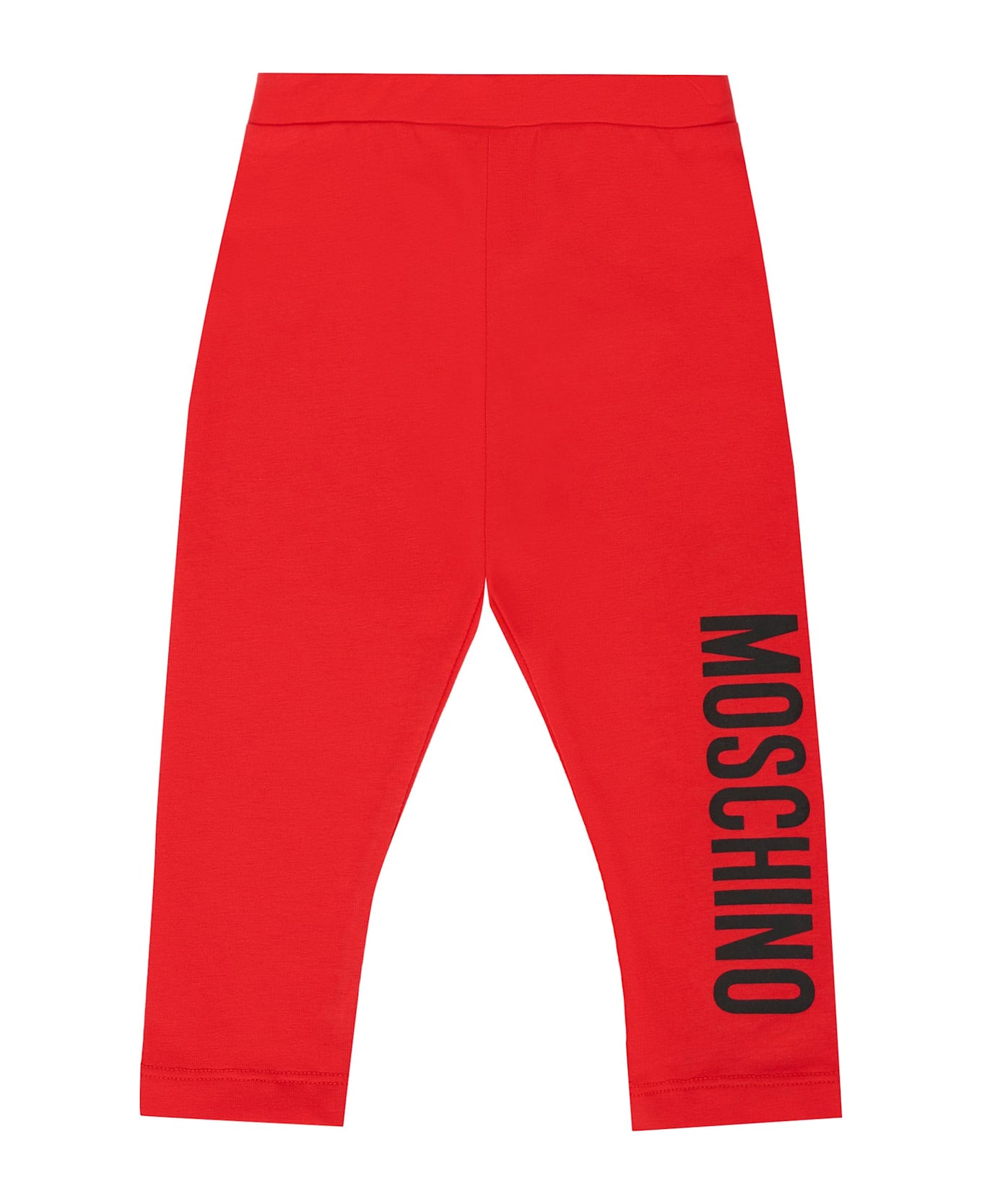 Moschino Red Leggings For Baby Girl With Logo - Red