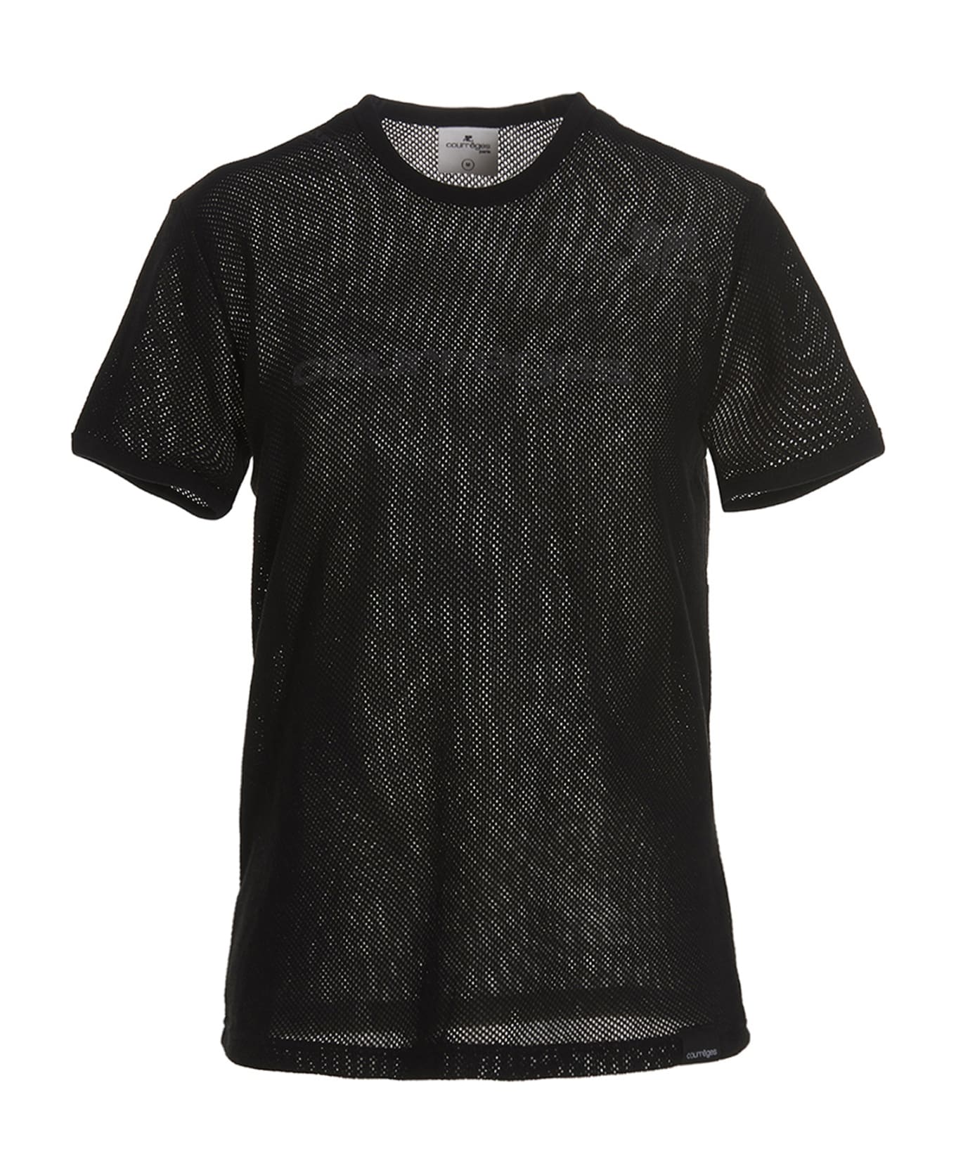 Courrèges Logo Mesh T-shirt - Black シャツ
