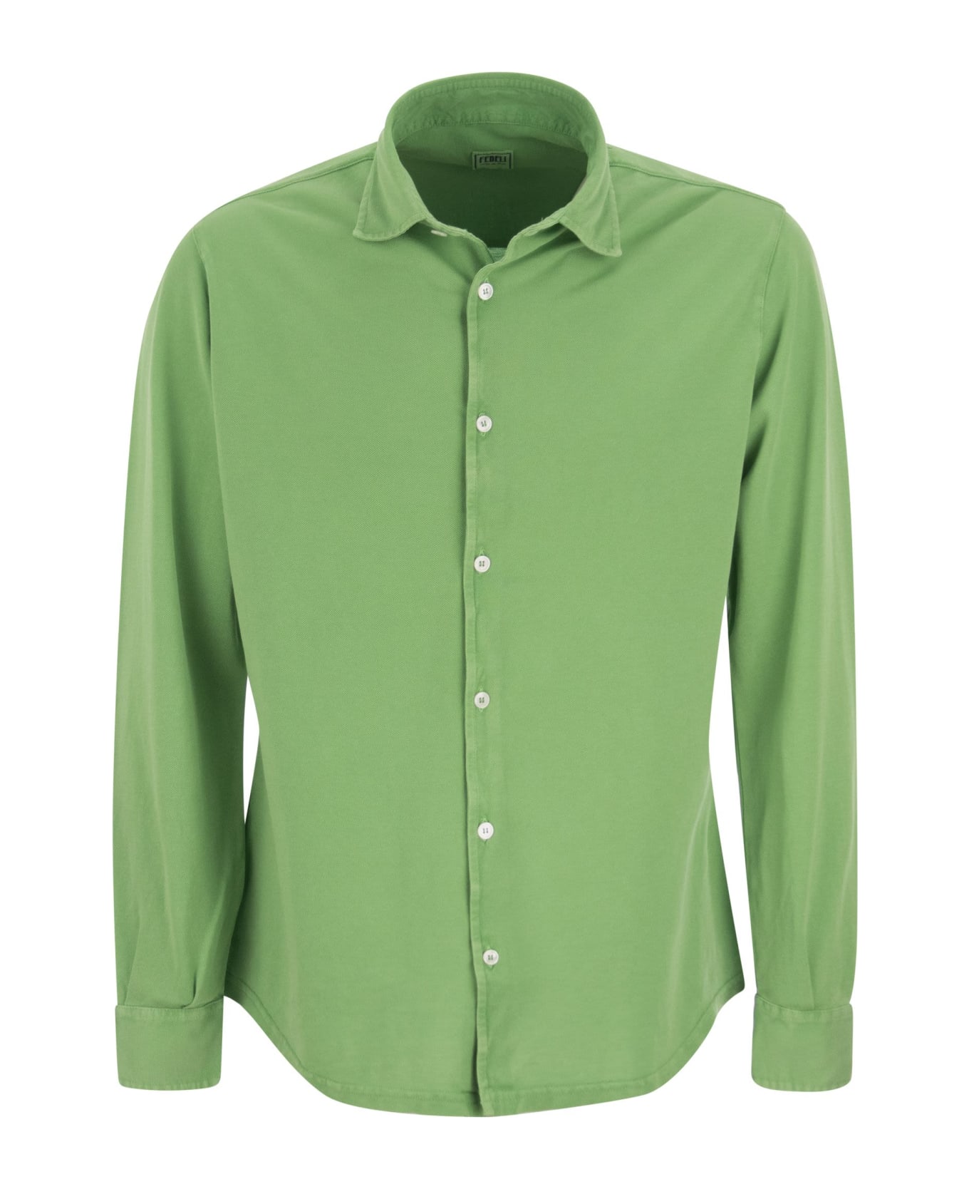 Fedeli Robert - Cotton Piqué Shirt - Green