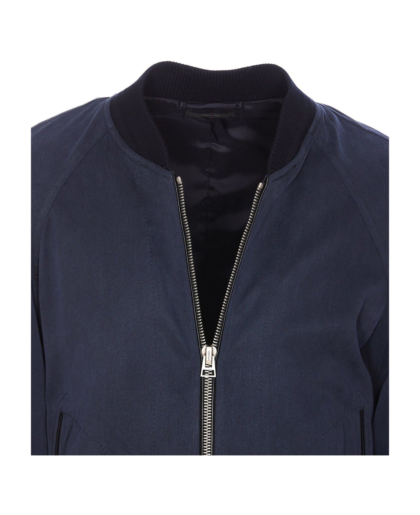Tom Ford Zipped Bomber Jacket - Blue