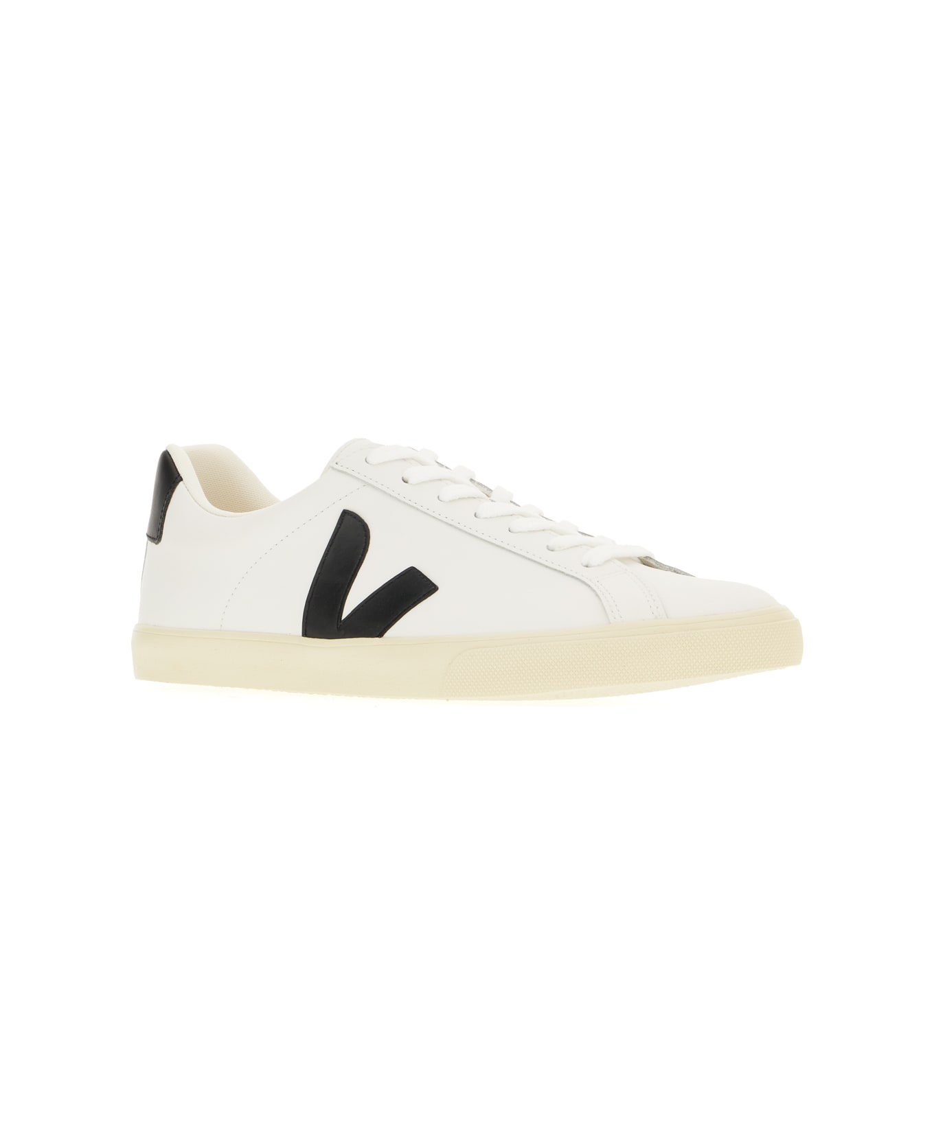 Veja White Leather Esplar Sneakers - EXTRA WHITE BLACK