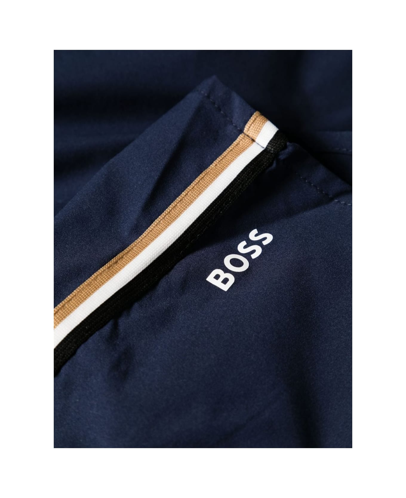 Hugo Boss Black Beach Boxers With Typical Brand Stripes And Logo - Black