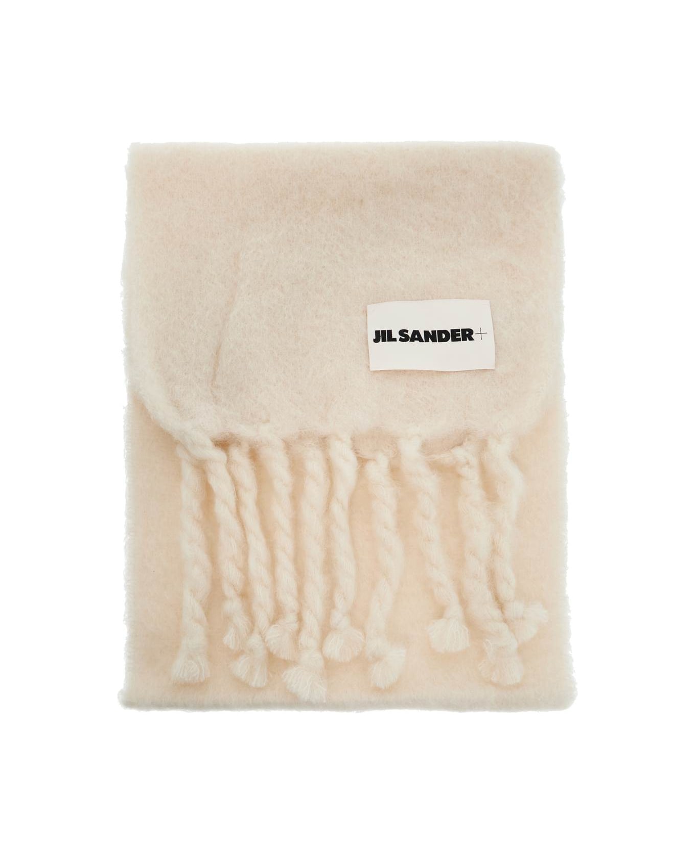 Jil Sander White Mohair Blend Scarf - White
