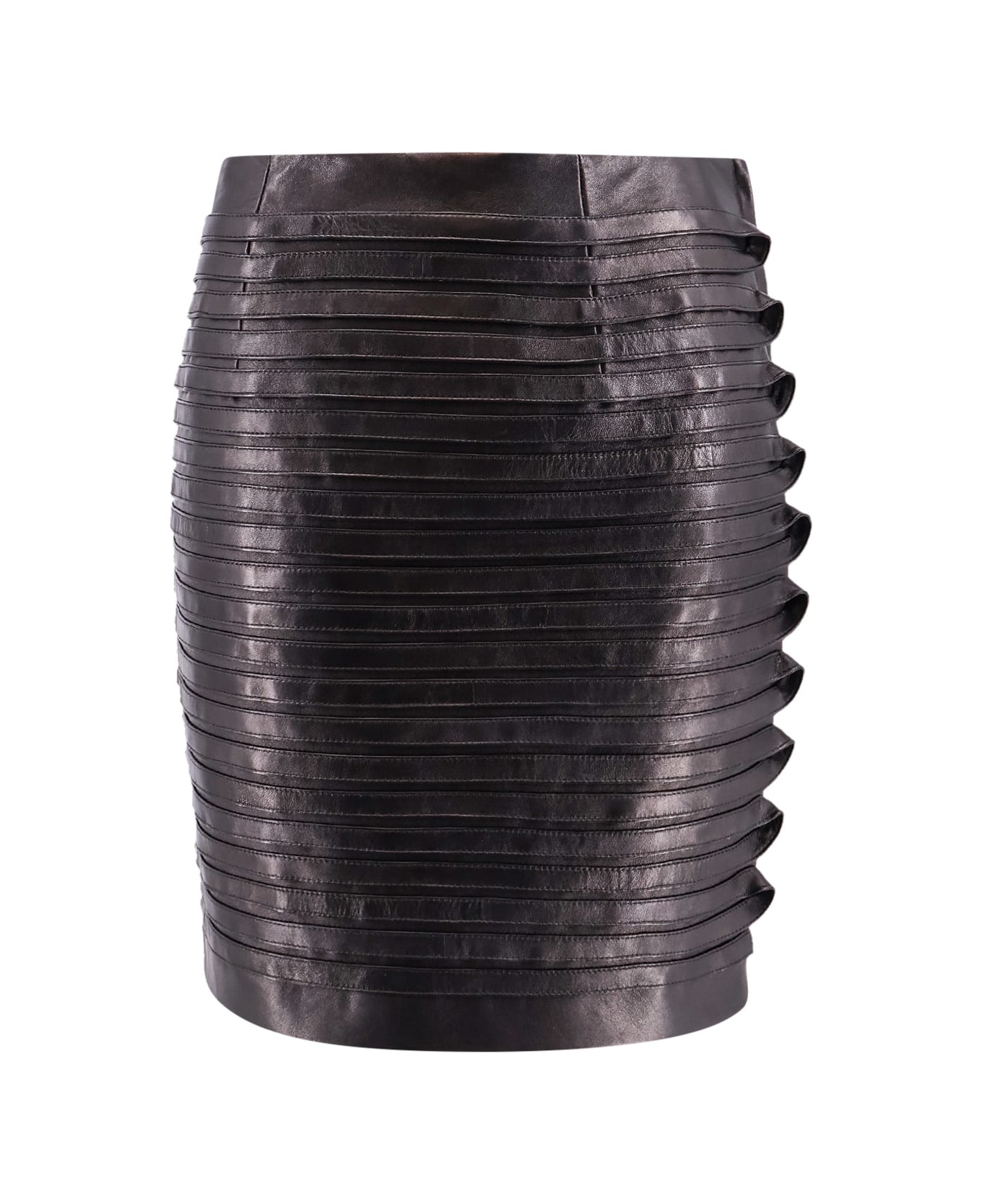 Versace Leather Skirt - Black