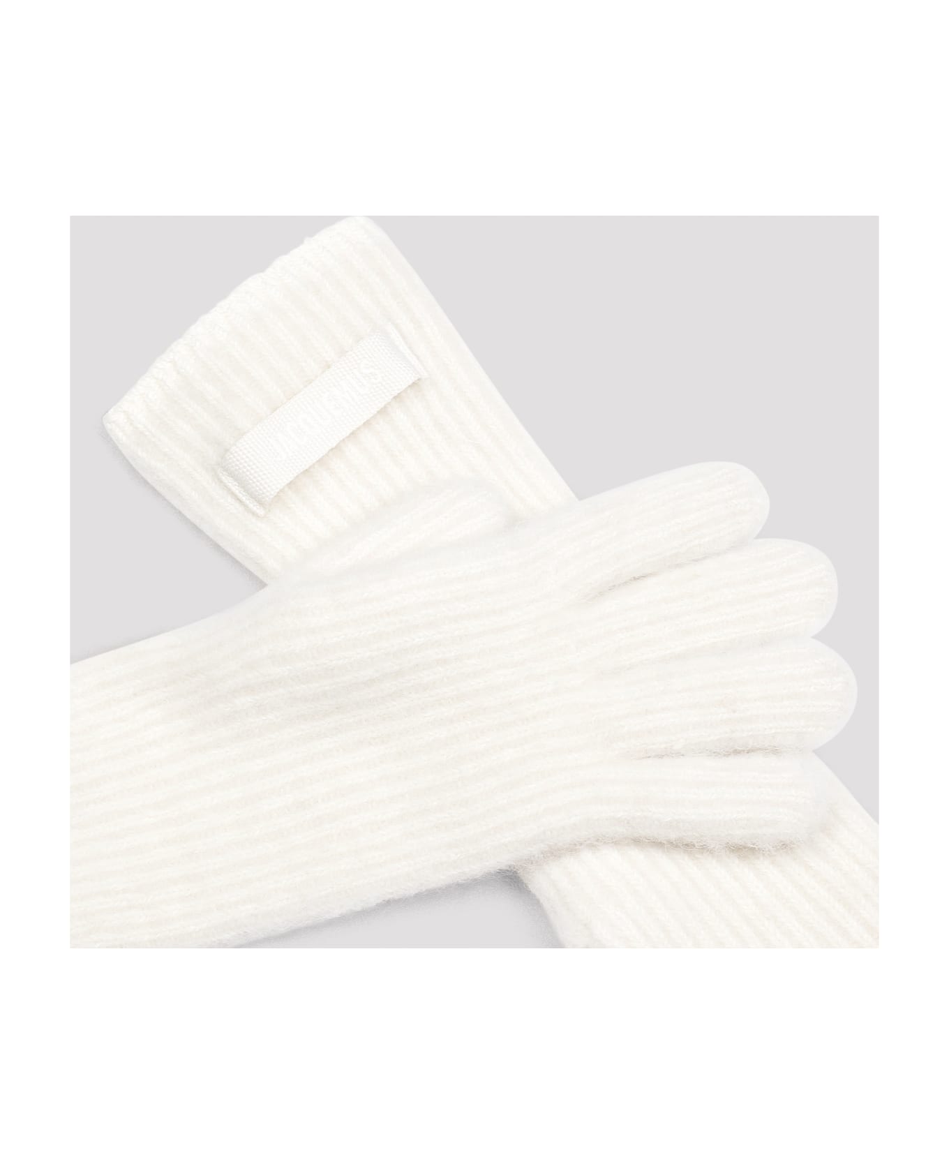 Jacquemus Grosgrain Wool Gloves - Off White