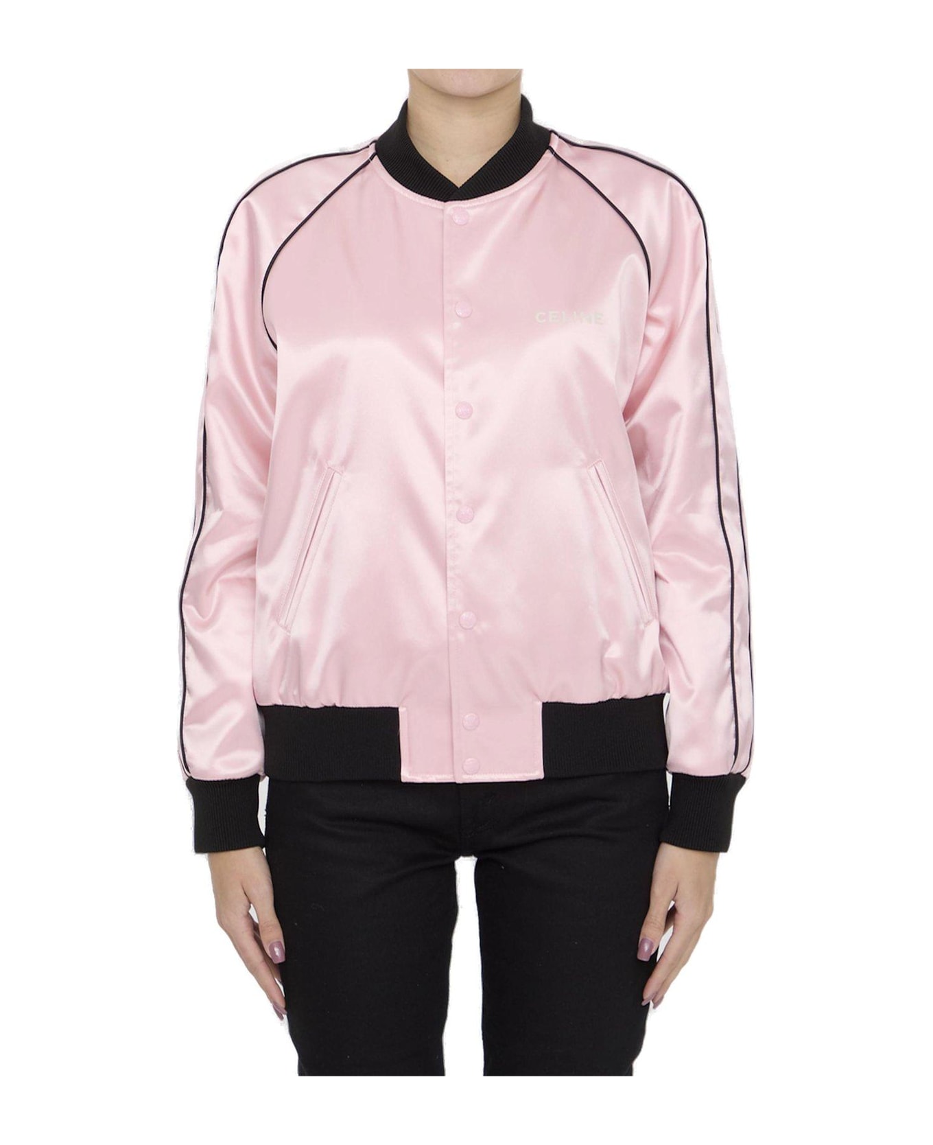 Celine Satin Teddy Button-up Jacket - Pink
