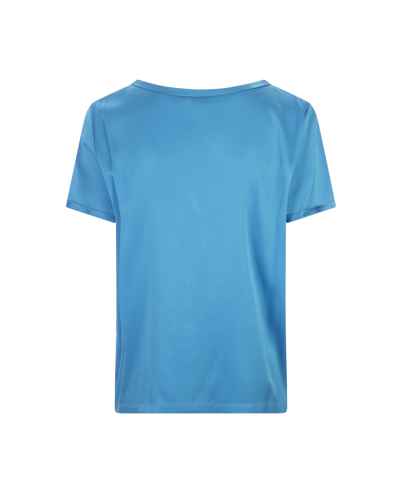 Her Shirt Blue Silk T-shirt - Blue