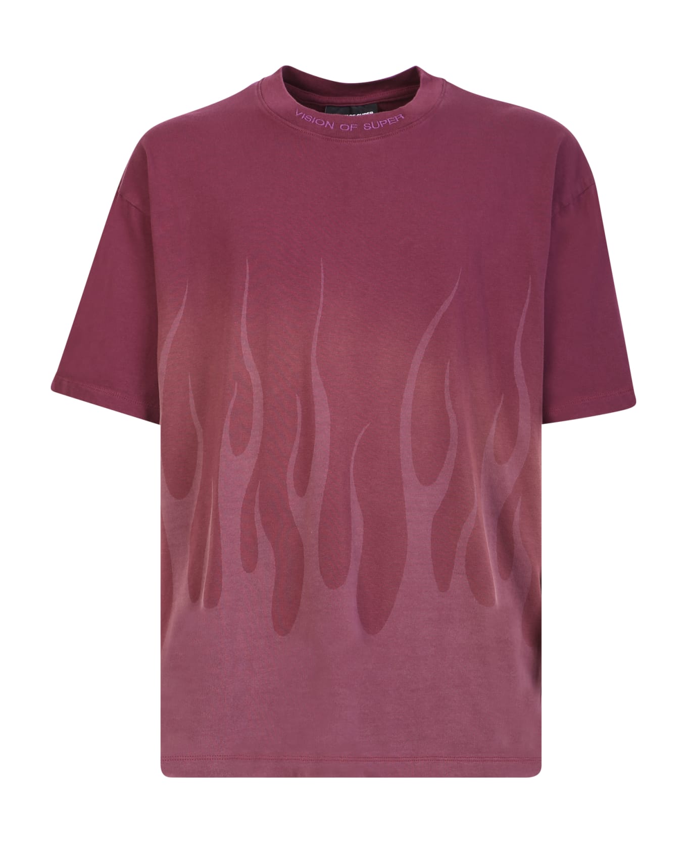 Vision of Super Wine Lasered Flames T-shirt - Bordeaux