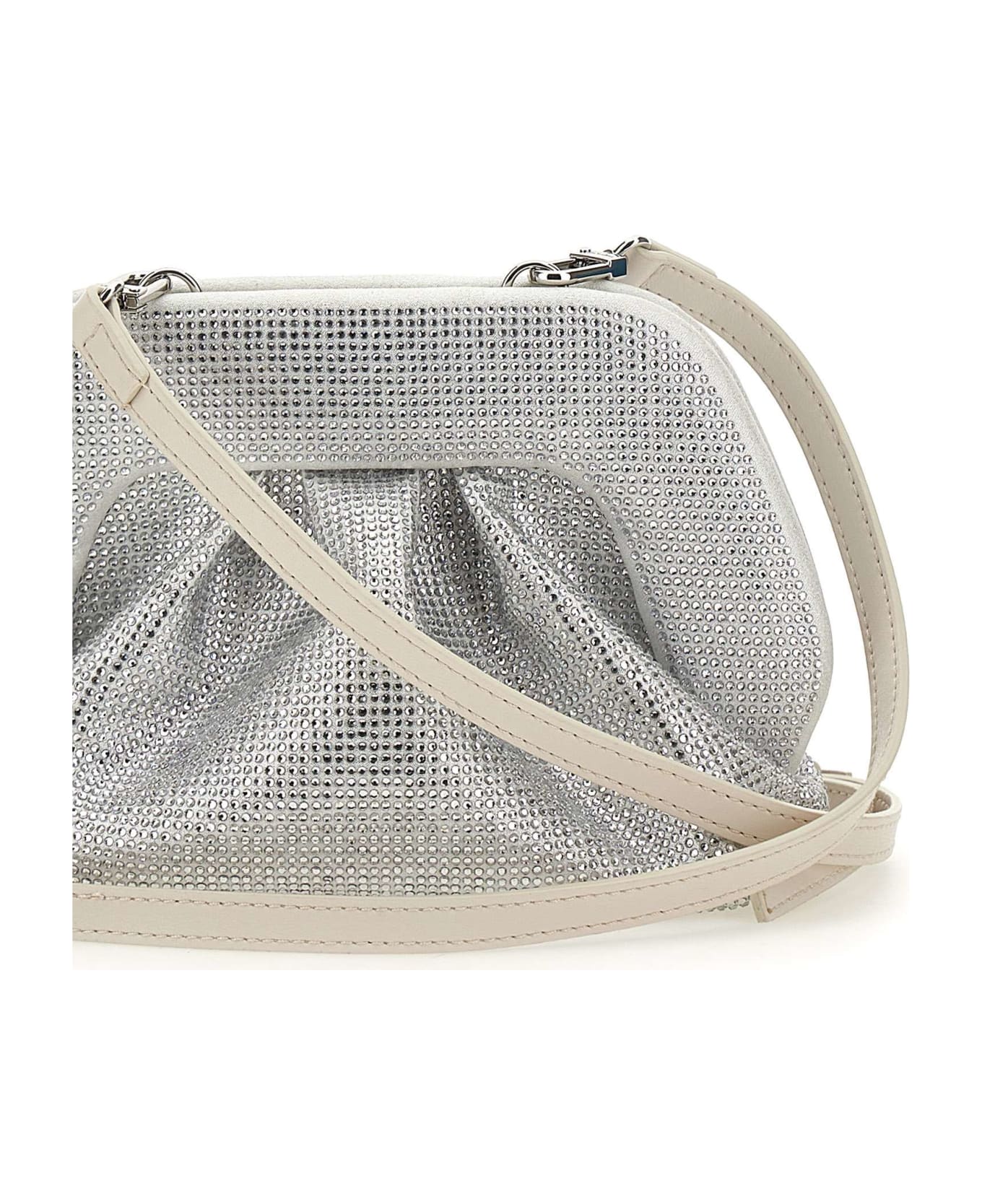 THEMOIRè "gea Strass" Vegan Leather Clutch Bag - SILVER クラッチバッグ