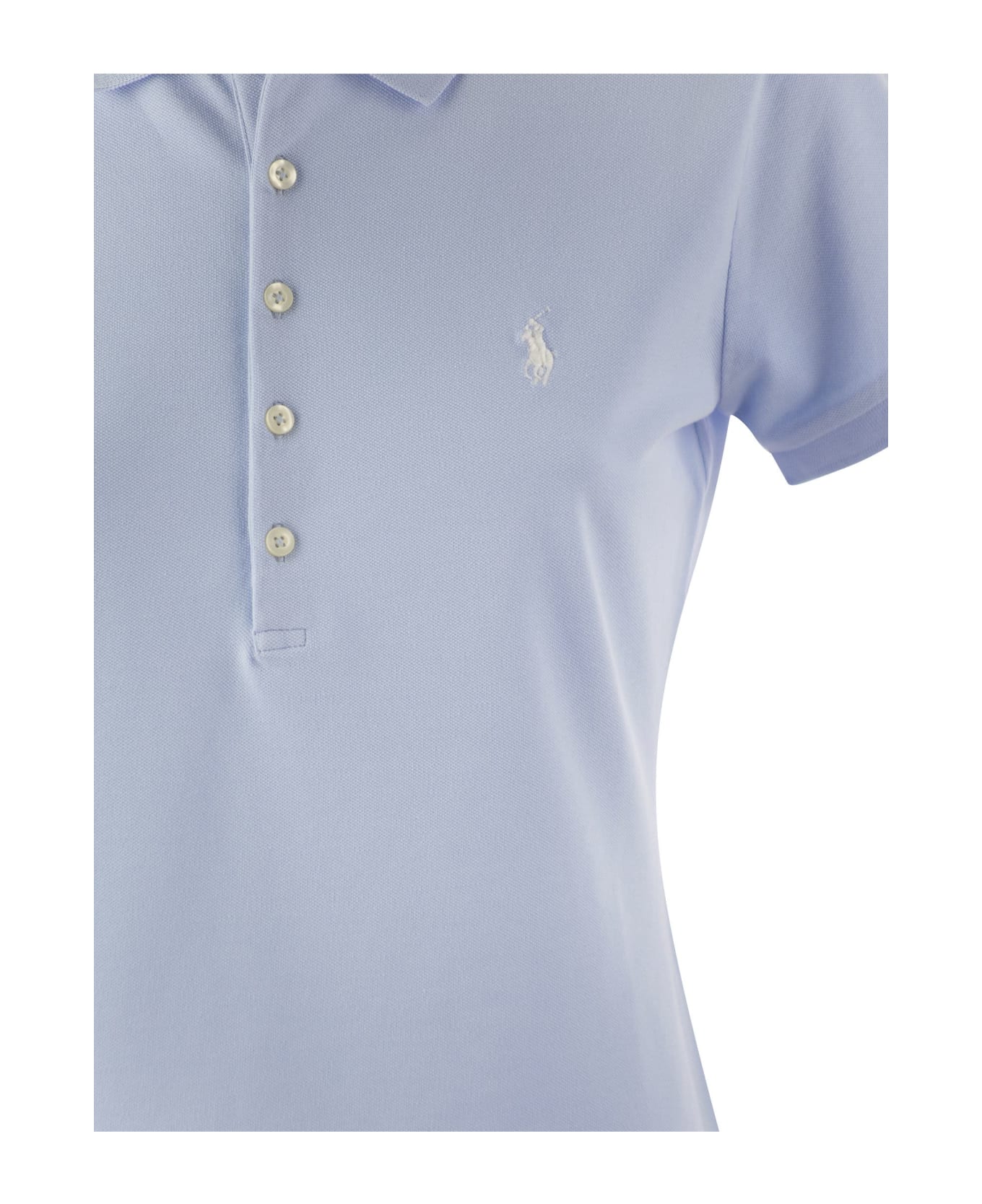Polo Ralph Lauren Stretch Cotton Piqué Polo Shirt - Light Blue