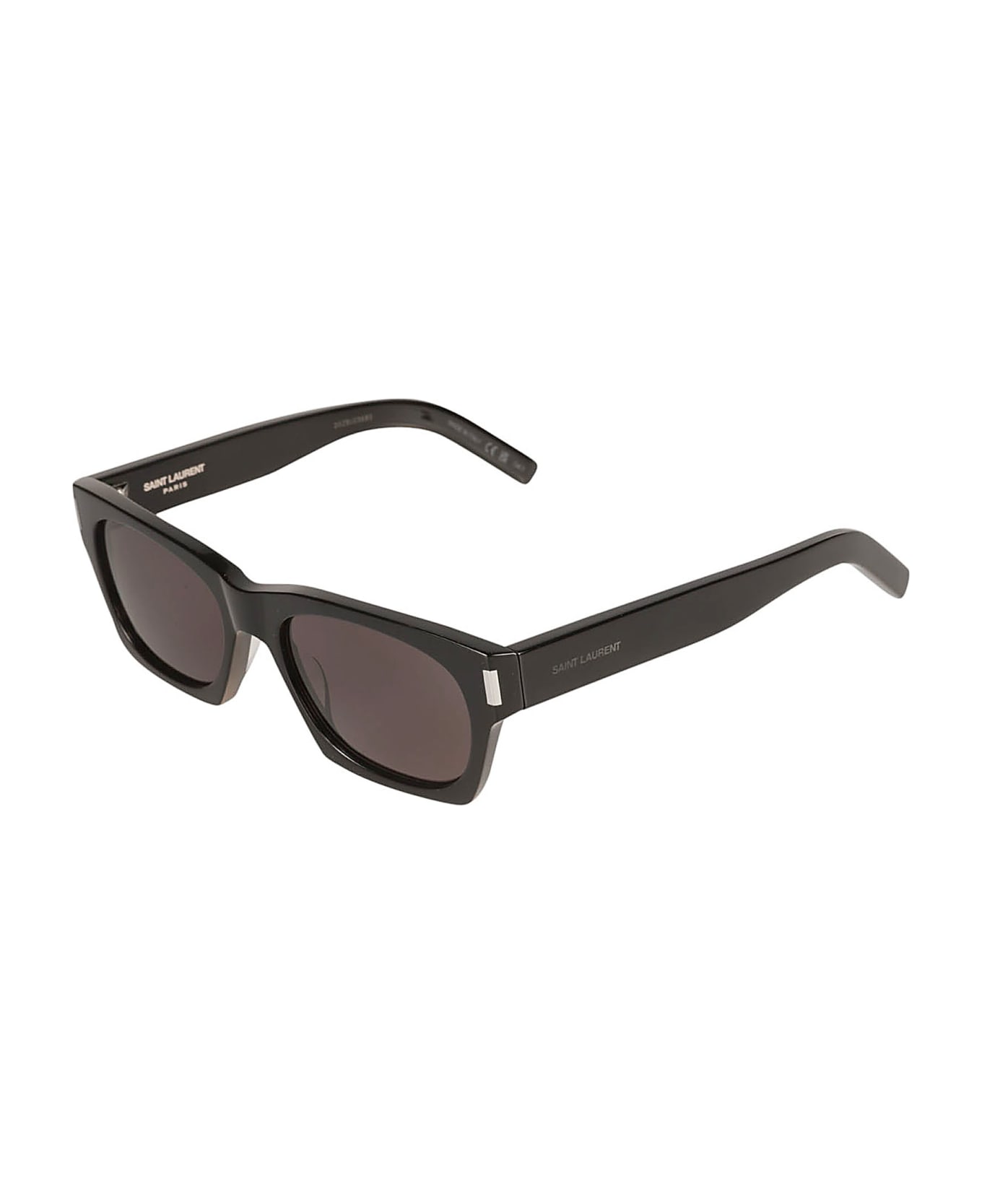 Saint Laurent Eyewear Square Frame Logo Sided Sunglasses - Black