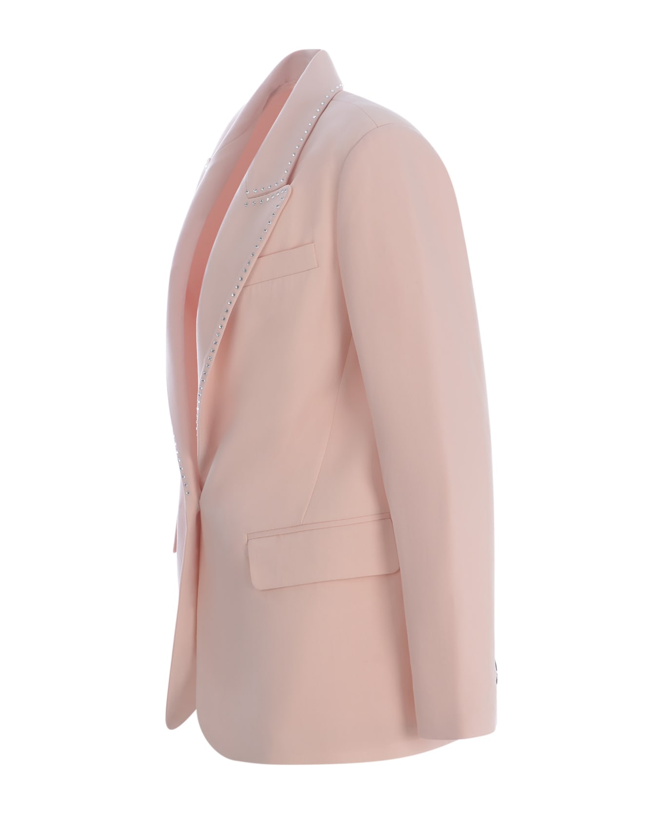 Forte_Forte Jacket Forte Forte "strass" In Wool And Viscose Twill - Rosa