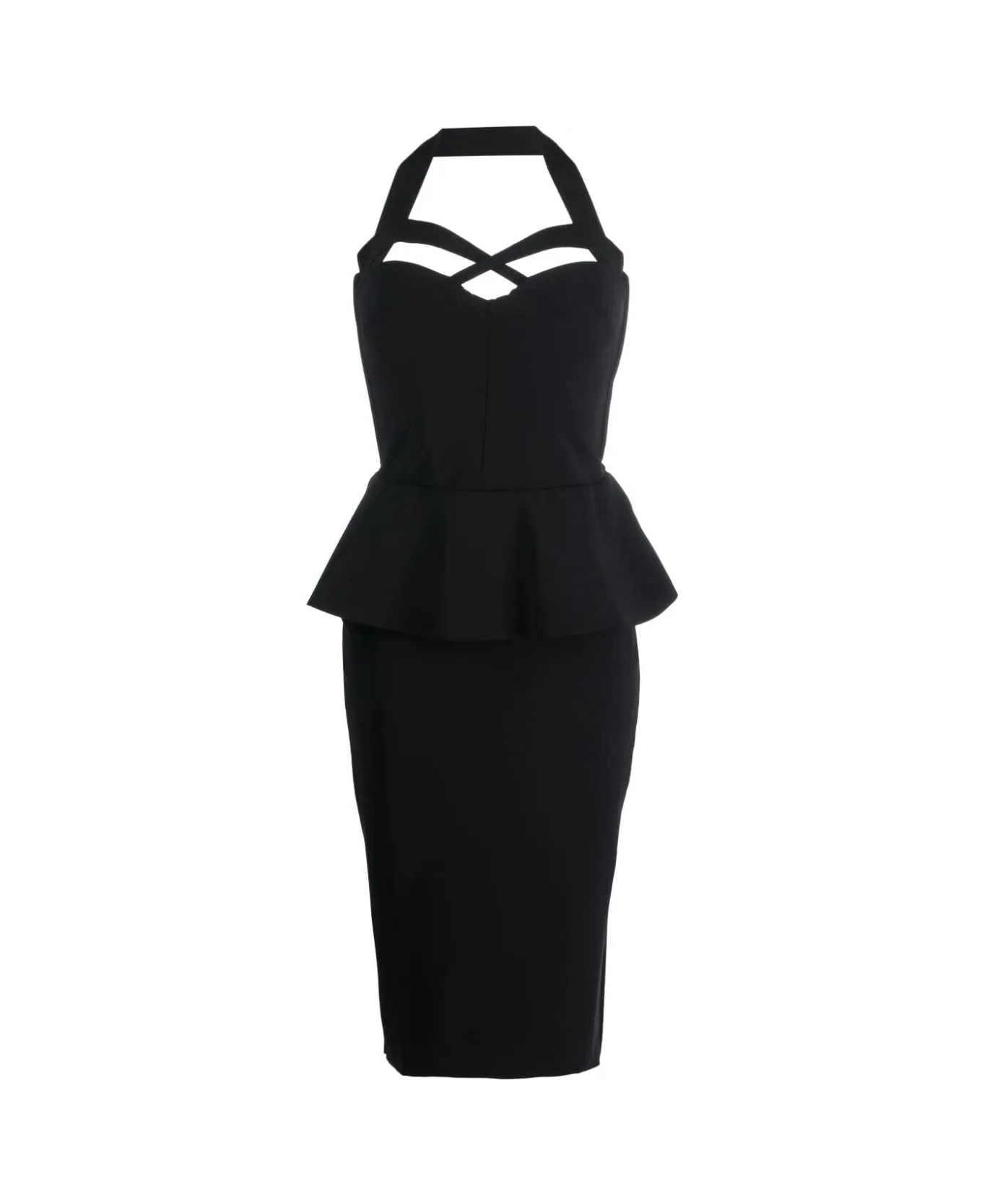 La Petit Robe Di Chiara Boni Thanore Deep Neck Dress - Black ワンピース＆ドレス