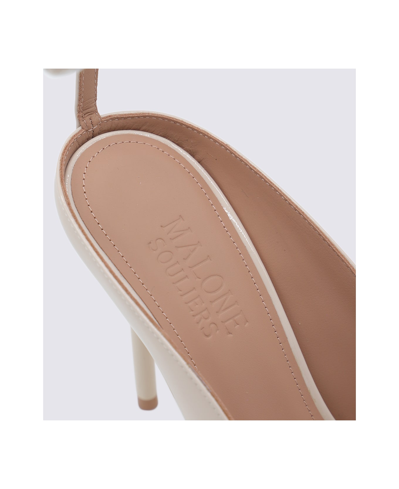 Malone Souliers Cream Leather Pumps - SHEEL/CLEAR