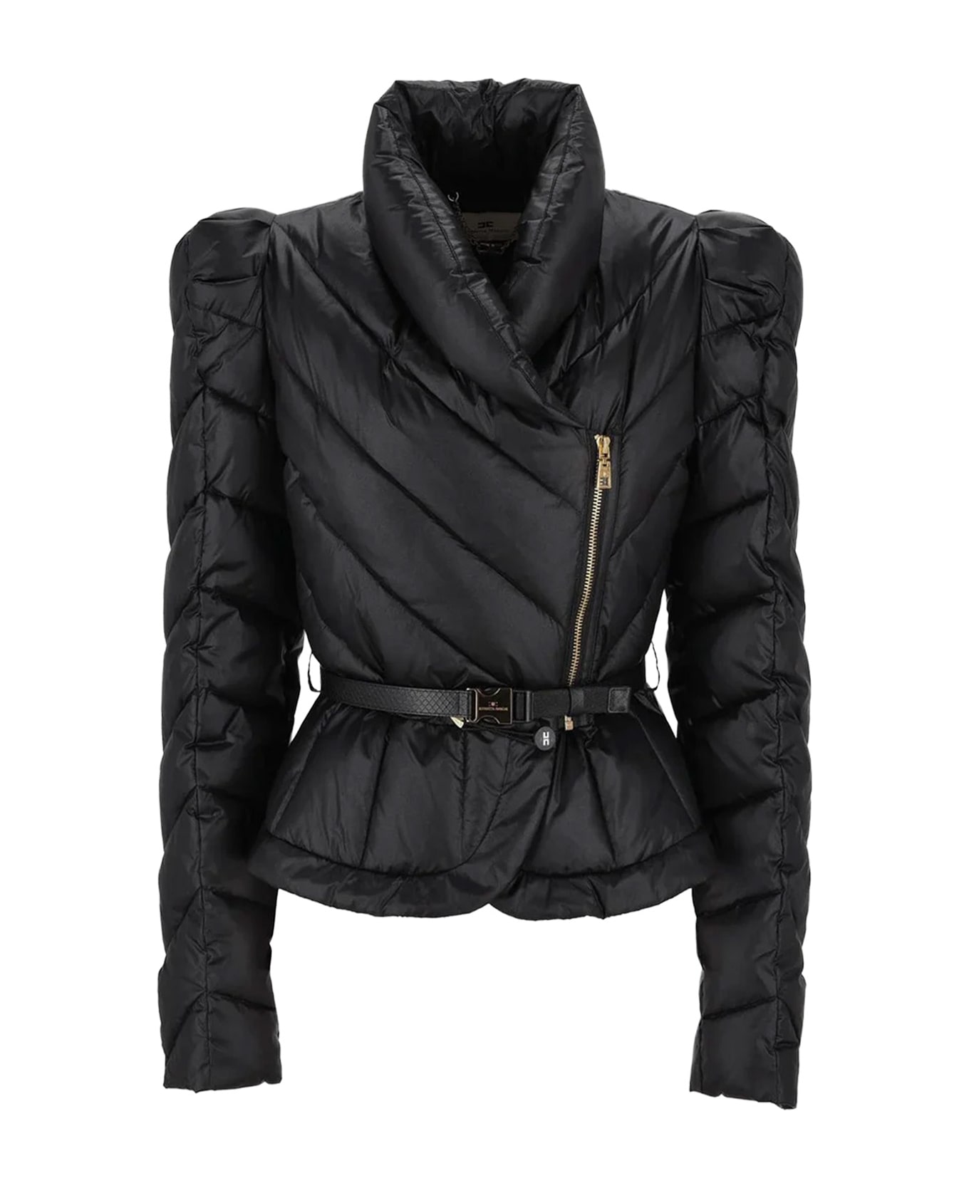 Elisabetta Franchi Quilted Nylon Down Jacket - Nera