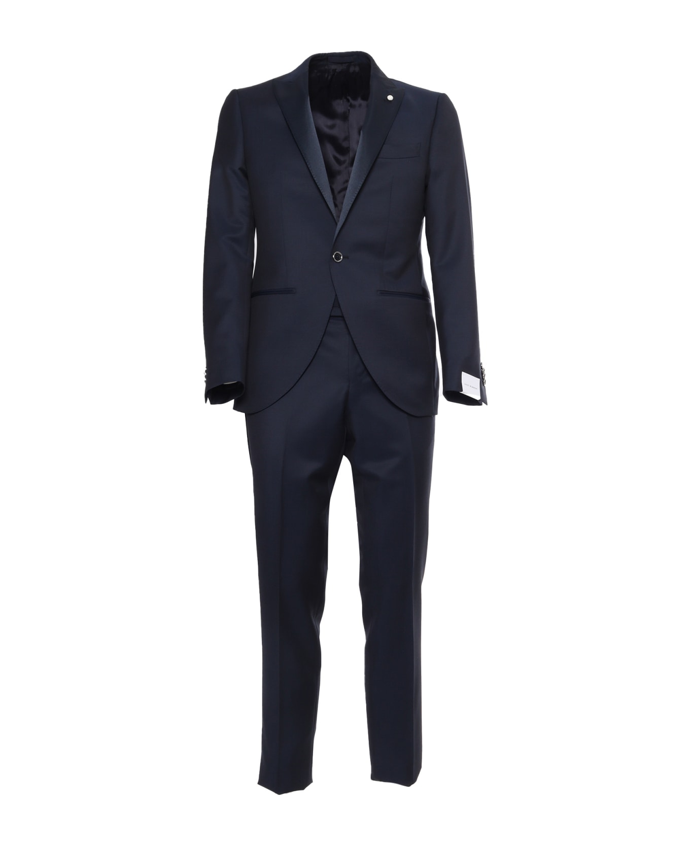 Luigi Bianchi Mantova Blue Satin Suit - BLUE スーツ