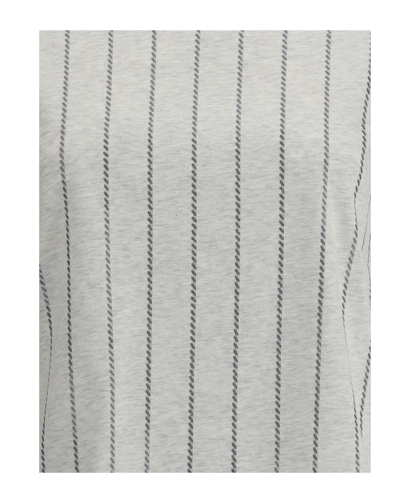 Brunello Cucinelli Striped T-shirt With Mini Sequins