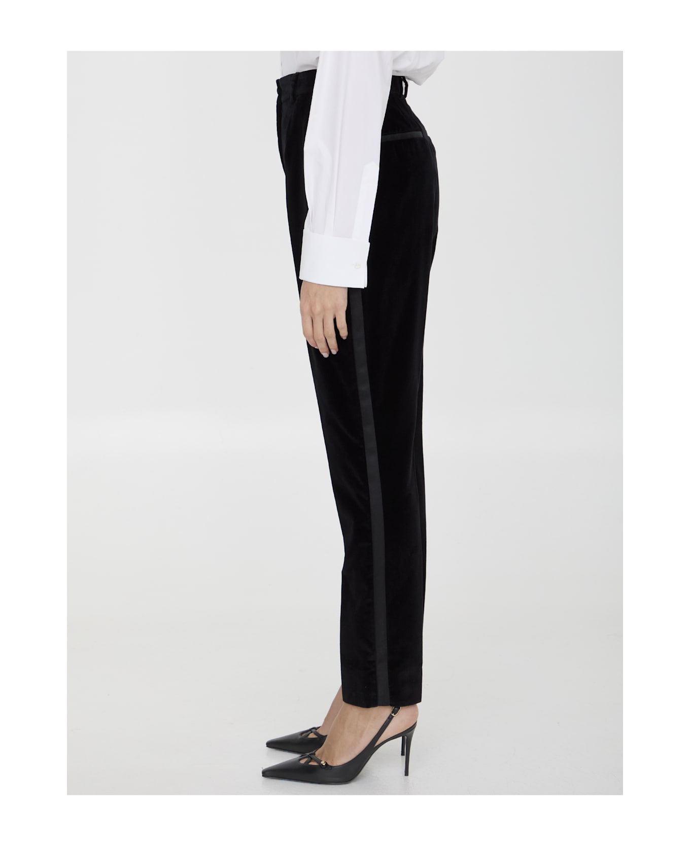 Dolce & Gabbana Velvet Tuxedo Pants - BLACK