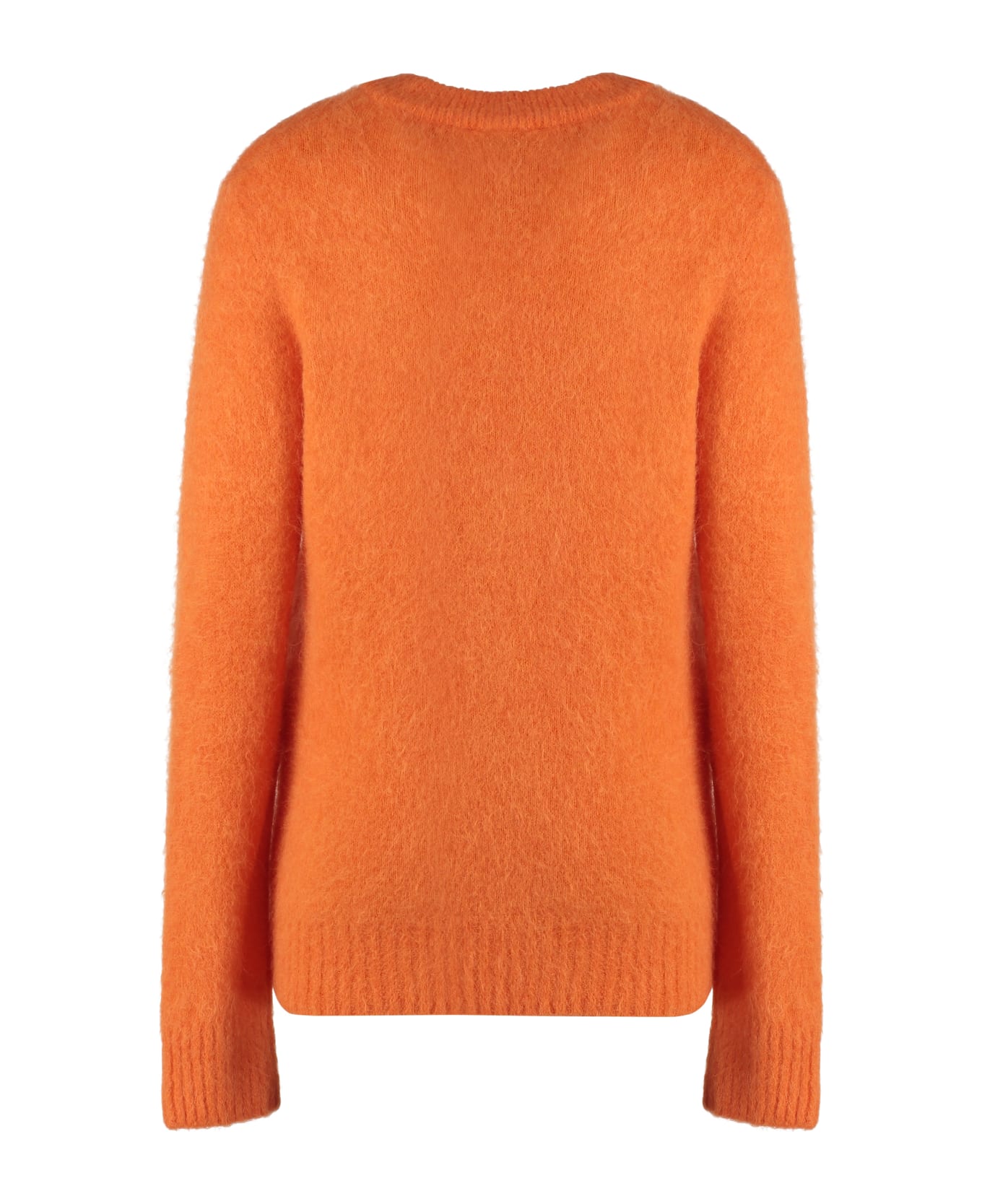 Ganni Wool-blend Crew-neck Sweater - Orange