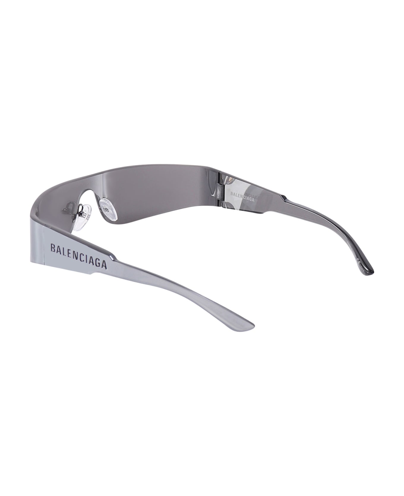 Balenciaga Silver Acetate Mono Rectangle Sunglasses - Silver