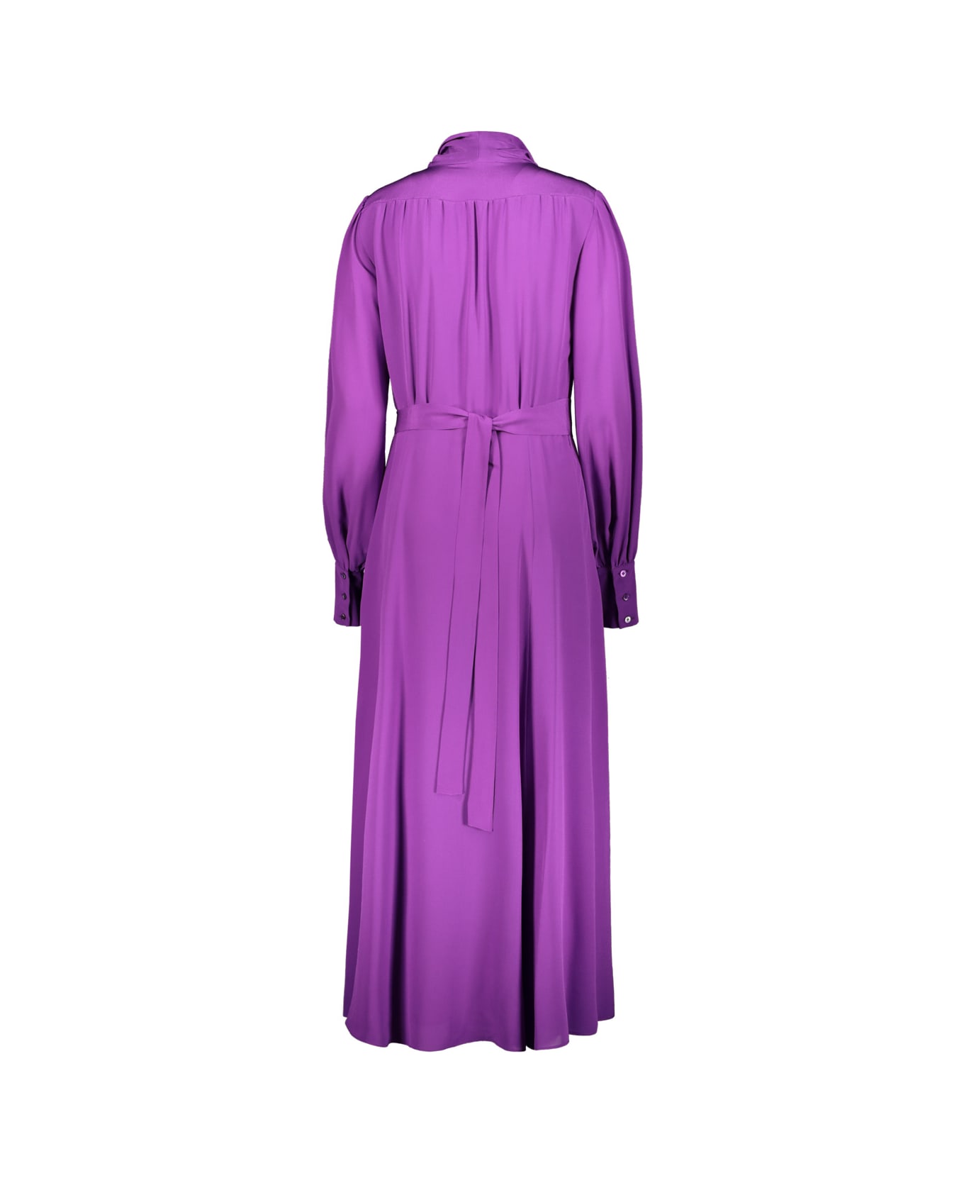 Rochas Long Dress In Crepe De Chine - Briight Purple