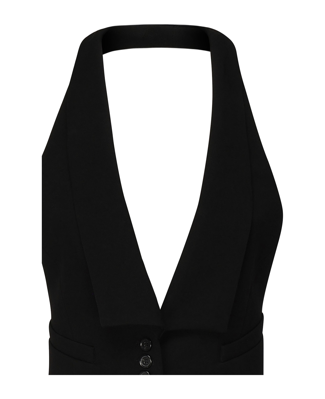 Pinko Vest With Open Back - Black