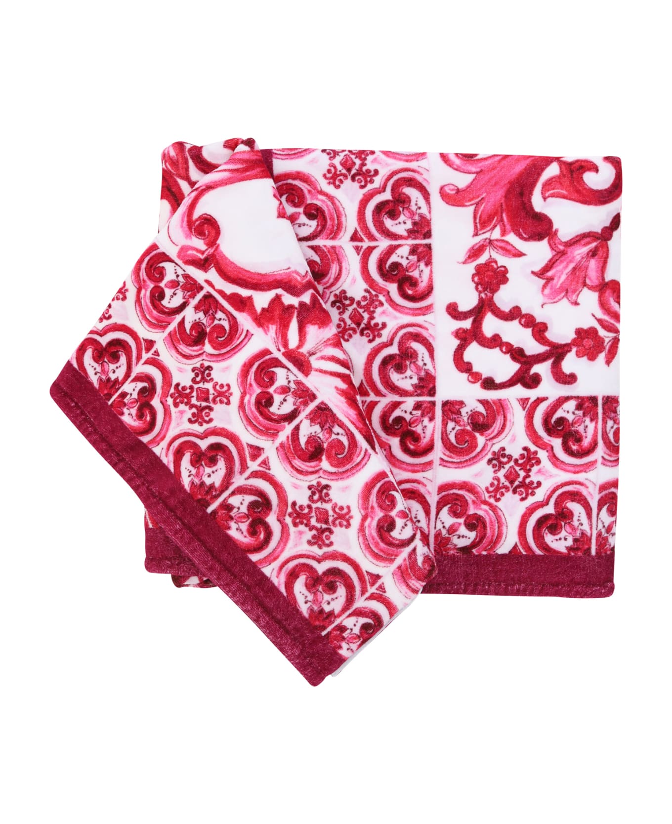 Dolce 
Gabbana Maiolica Beach Towel - Tris Maioliche Fuxia