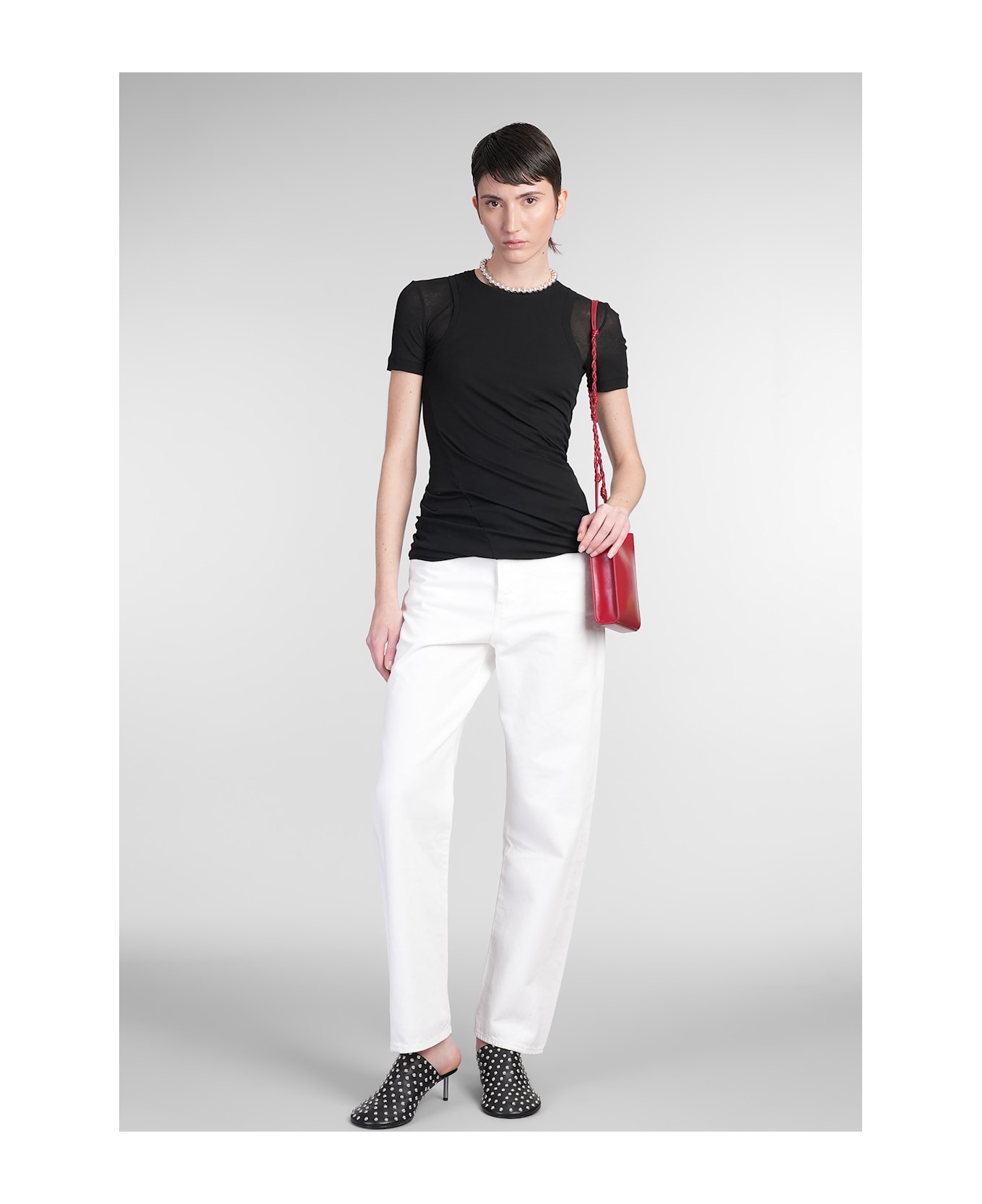 Jil Sander Top Cn Ls Topwear In Black Cotton - black