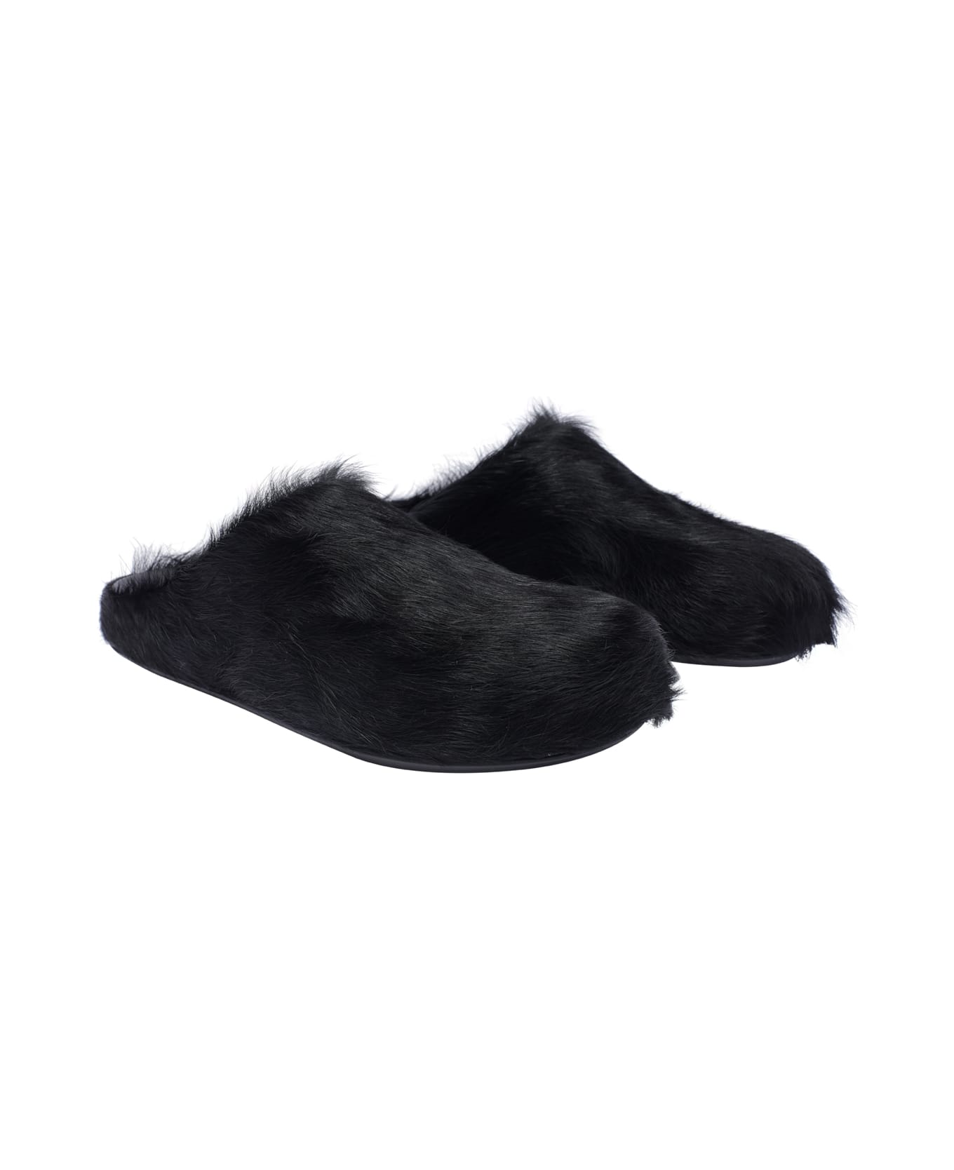 Marni Long Hair Fussbett Sabot - Black