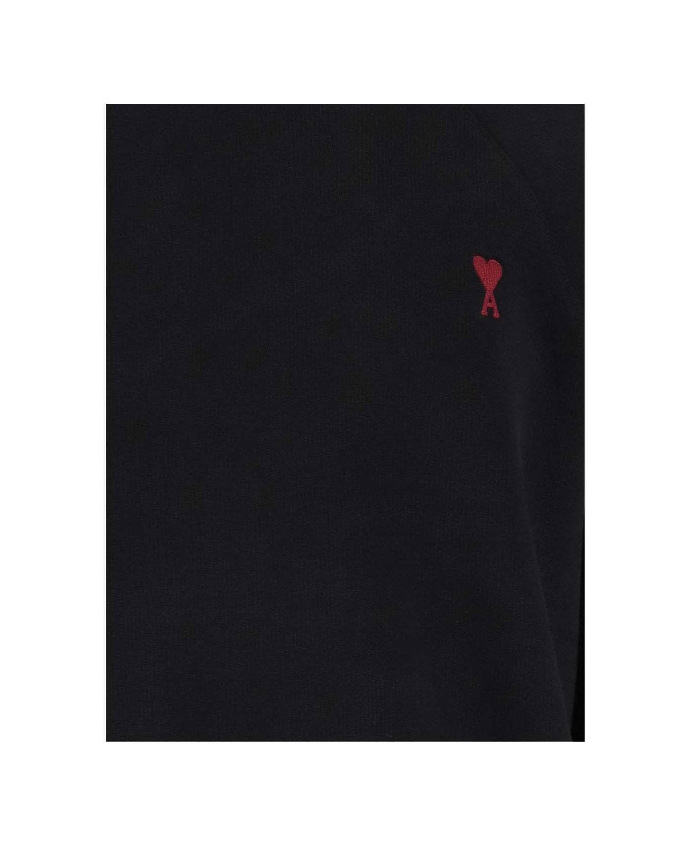 Ami Alexandre Mattiussi Stretch Cotton Sweatshirt With Logo - Black フリース