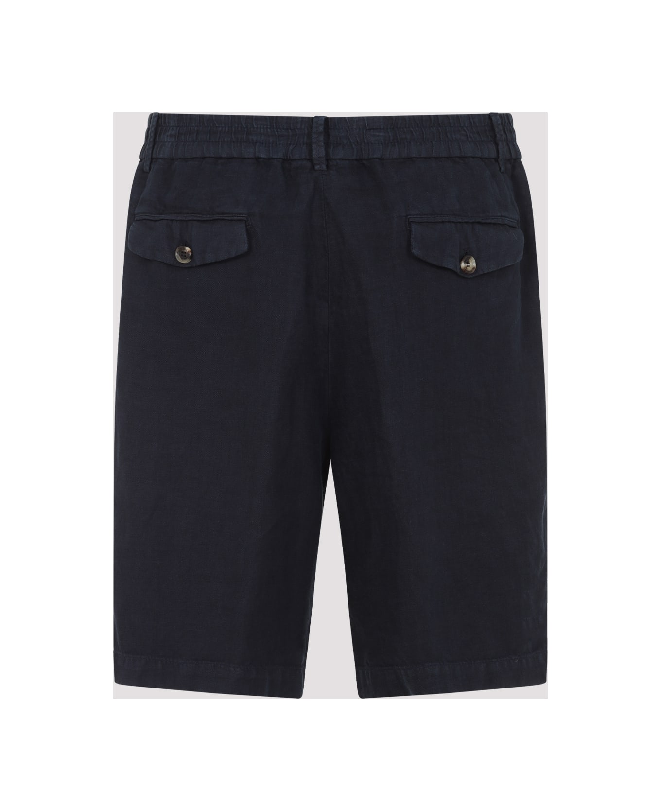 Brunello Cucinelli Linen Bermuda - Navy
